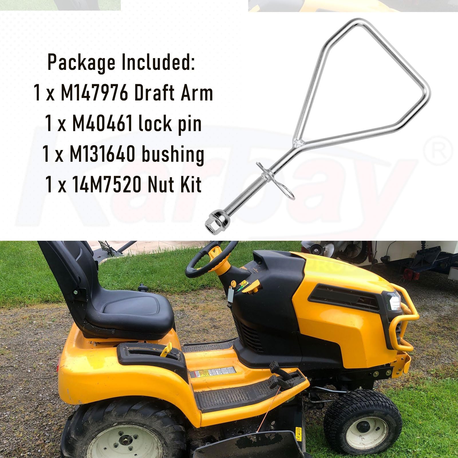 Karbay Bras de Suspension Avant M146774 M147976 pour Tracteur de pelouse Jo-hn Deere LT133 LT150 LT155 LT160 LT166 LT170 LT180 LT190 LTR155 LTR166 SST16 8. Remplace M1. 25229 AM123069