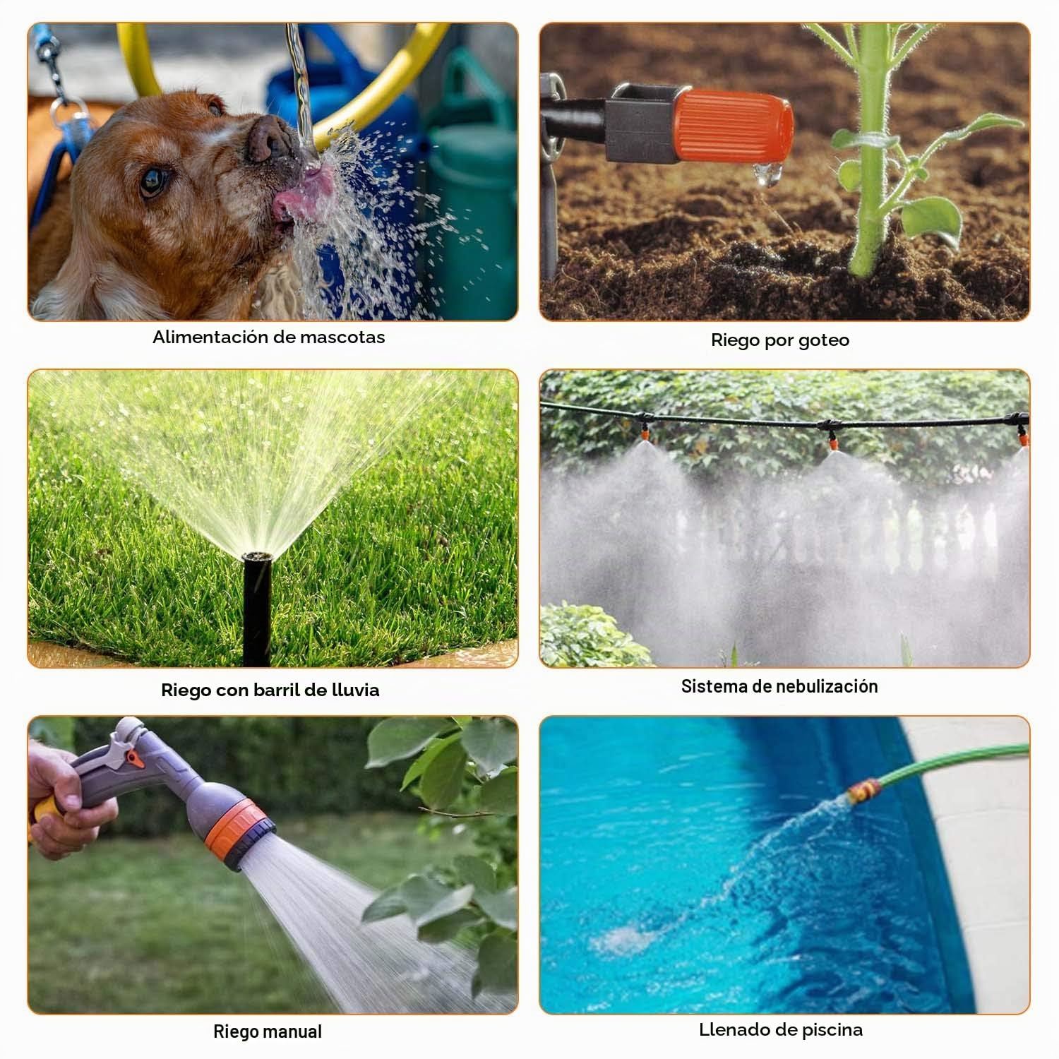 Johgee Temporizador de Riego Automatico Jardín, El Acoplamiento de Grifo de Agua ½ y ¾ Son Aplicables, Programa de Memoria Permanente, Programador de Riego Automático con Pantalla 3 ” LCD