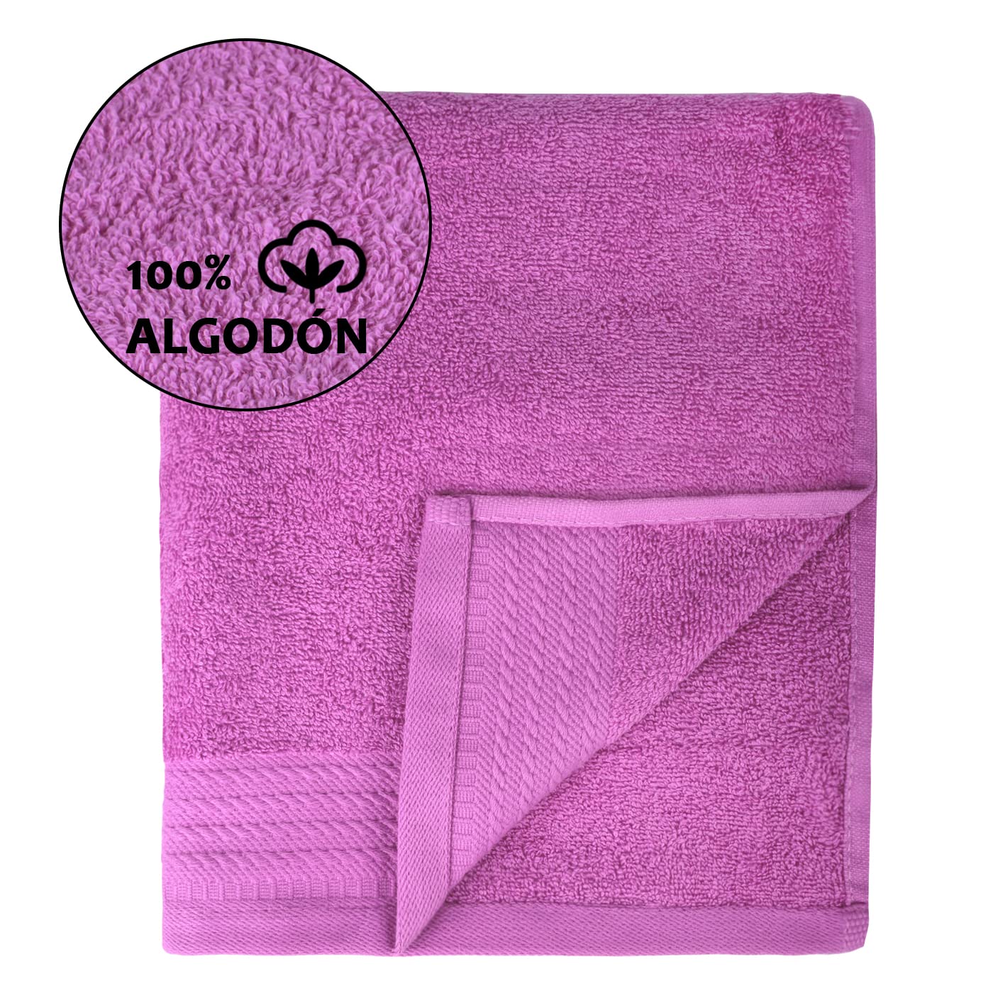 MERCURY TEXTIL Juego 4 Toallas de Baño y Manos 500gsm 100% Algodón Fucsia