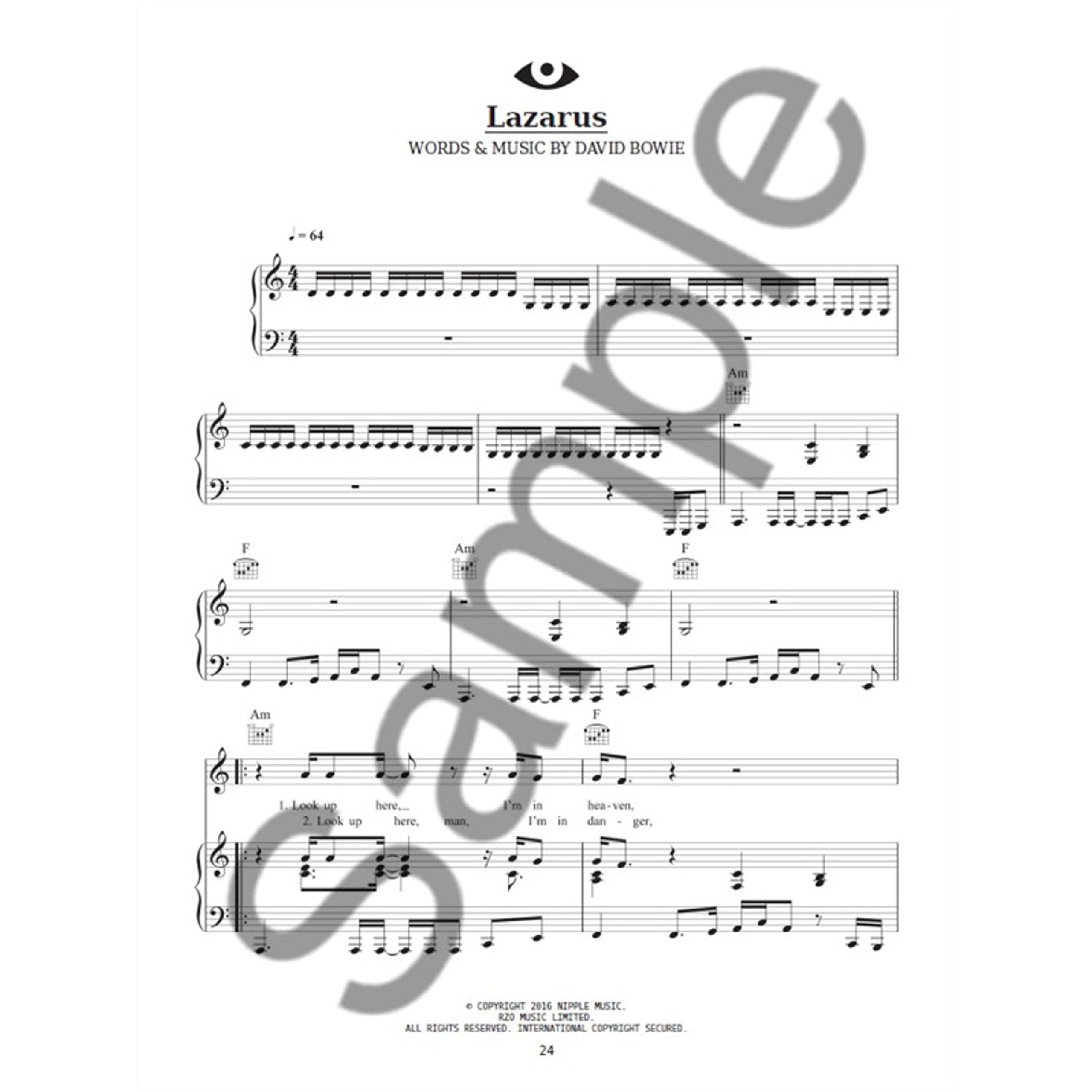 David Bowie - Blackstar - Piano, Vocal and Guitar Chords - Image 4