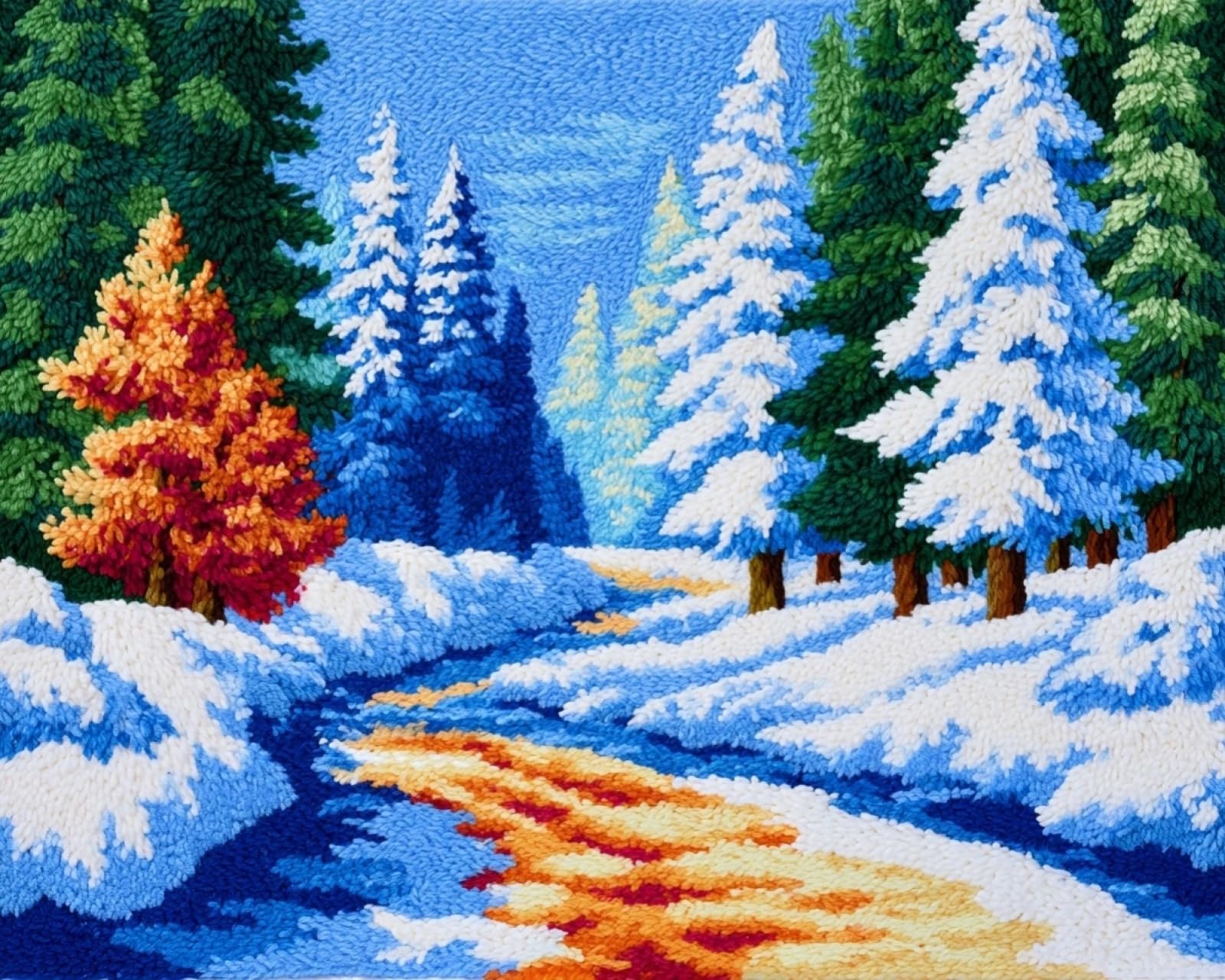 Wallphantom Forest Snow Scene Rug Making Kit For Adults Beginners,