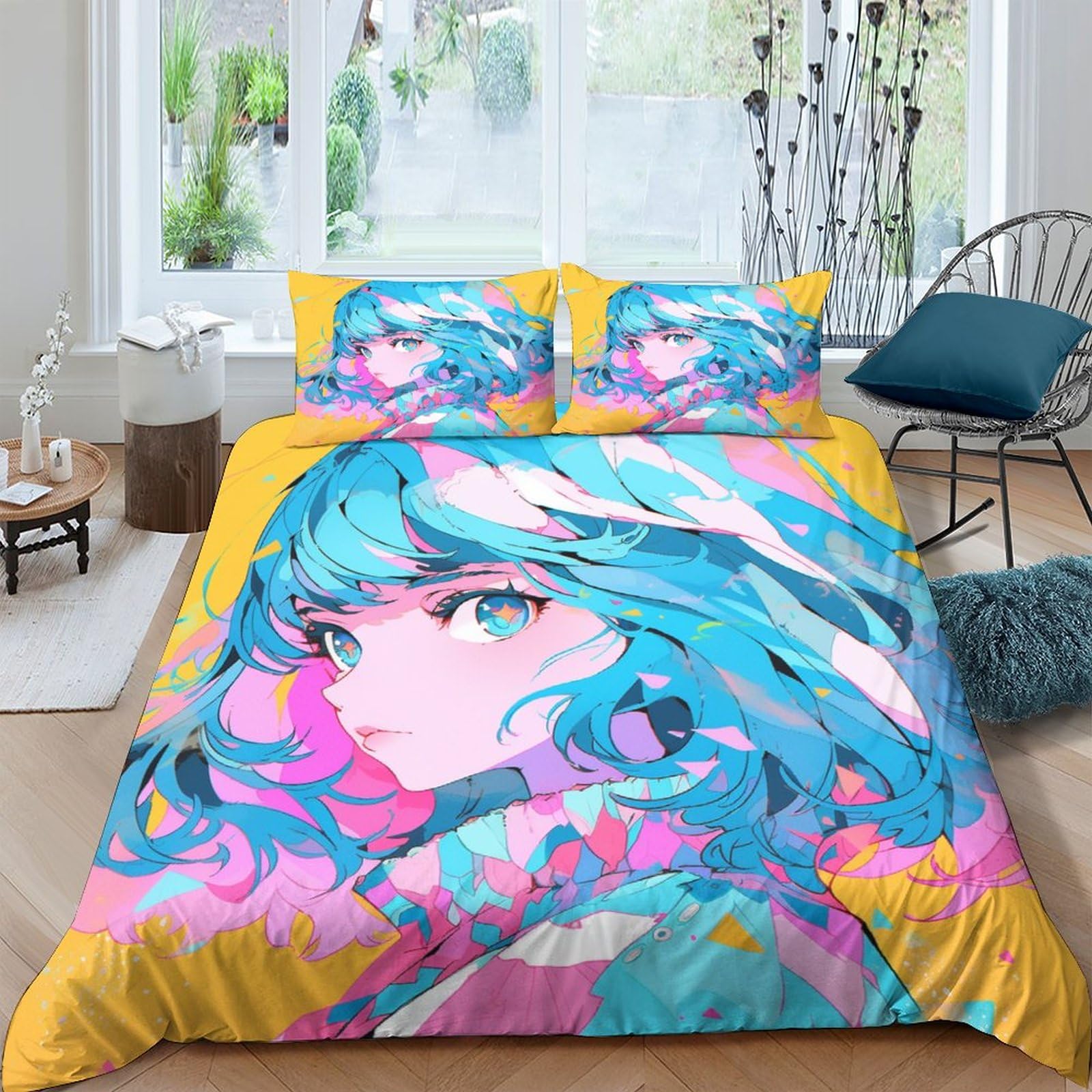 Parure de lit fille colorée pour créer un cocon moderne et lavable en machine