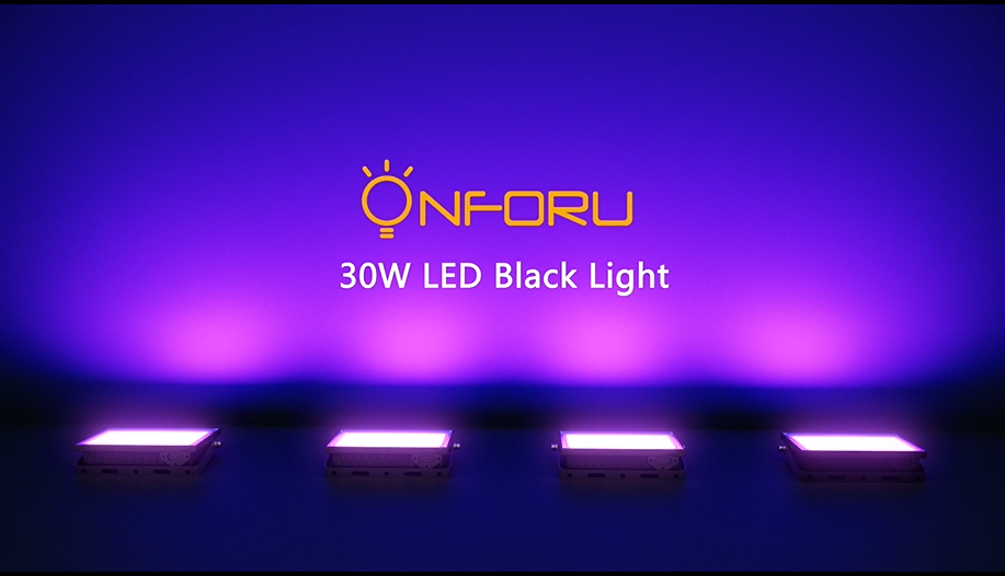 NATPOW Led-blacklight-schijnwerper, 30 W, uv-schijnwerper met stekker, IP66 waterdicht, fluorescerende blacklight, partylicht voor Halloween, aquarium, bar, neonkleuren, disco, 2 stuks
