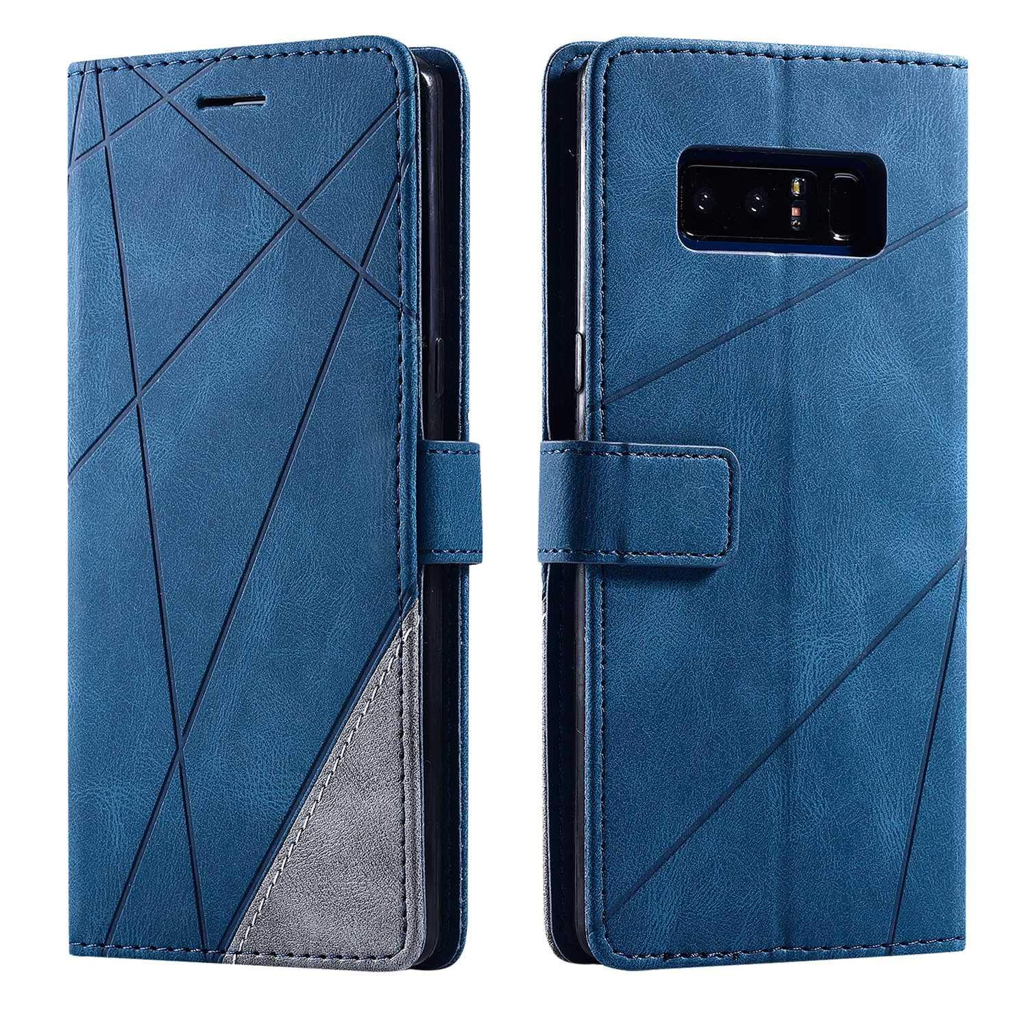 SONWO Case for Galaxy Note 8 Case, Premium Leather Flip Wallet Case Magnetic Closure Card Slots Kickstand Phone Case for Samsung Galaxy Note 8, Blue