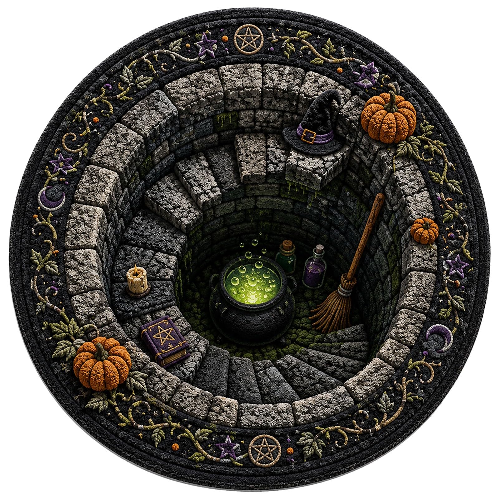 Halloween Decorations Halloween Door Mat 3D Optical Illusion Rug Spooky Front Door Decor Rectangle Round Pattern Carpet Non Slip Indoor Area Rug for Living Room Bedroom Outdoor Party Decor