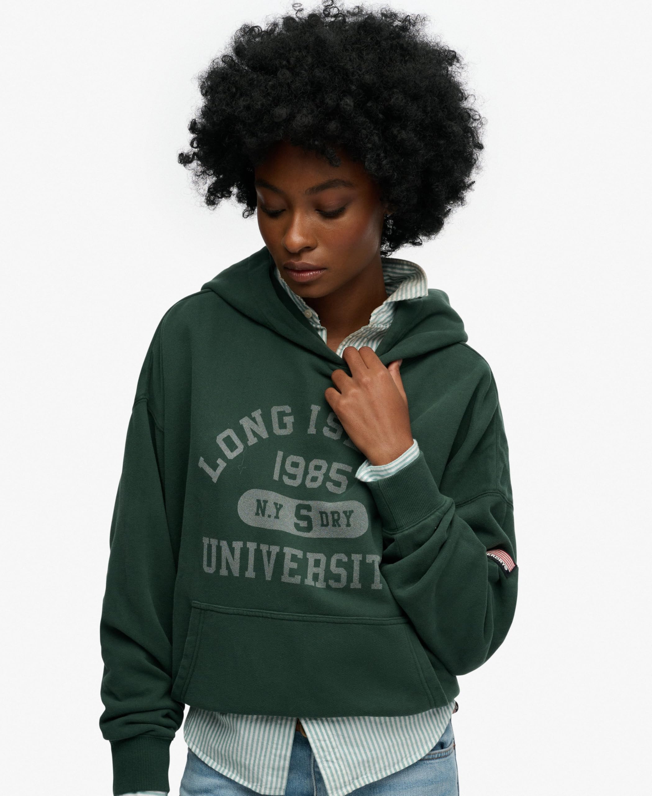 Superdry Damska bluza z kapturem Athletic Essentials o luźnym kroju