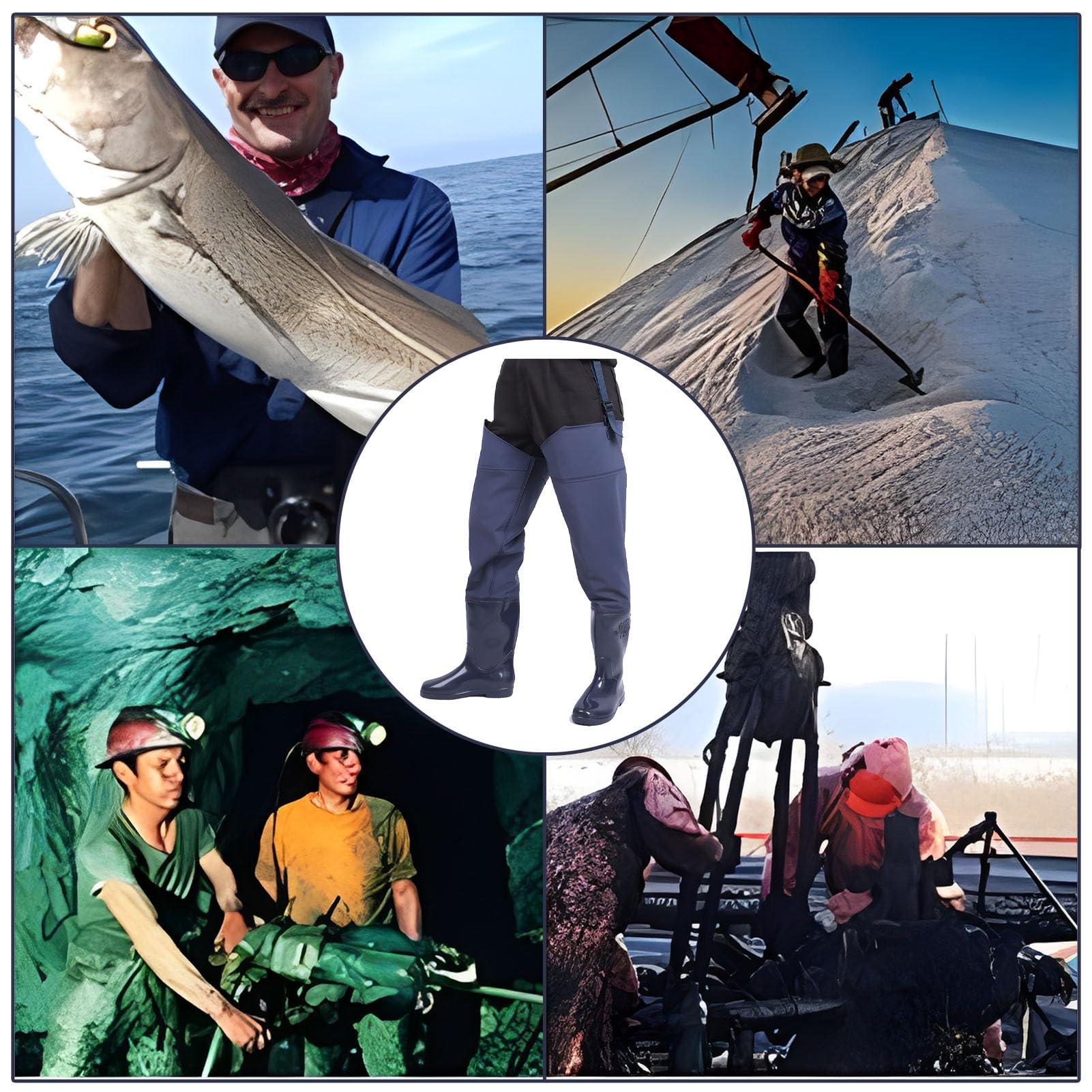 Waders hip Trampolieri da Uomo, Comodi Stivali Alla Moda, Semplici da Indossare E da Togliere, Per Laghetti da Pesca All'aperto