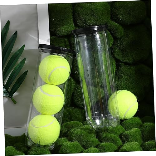 Miniatura 5 de 6 unidades de cilindro de tenis transparente contenedor negro para pelotas de tenis con tapa, organizador de almacenamiento de pelotas de tenis de
