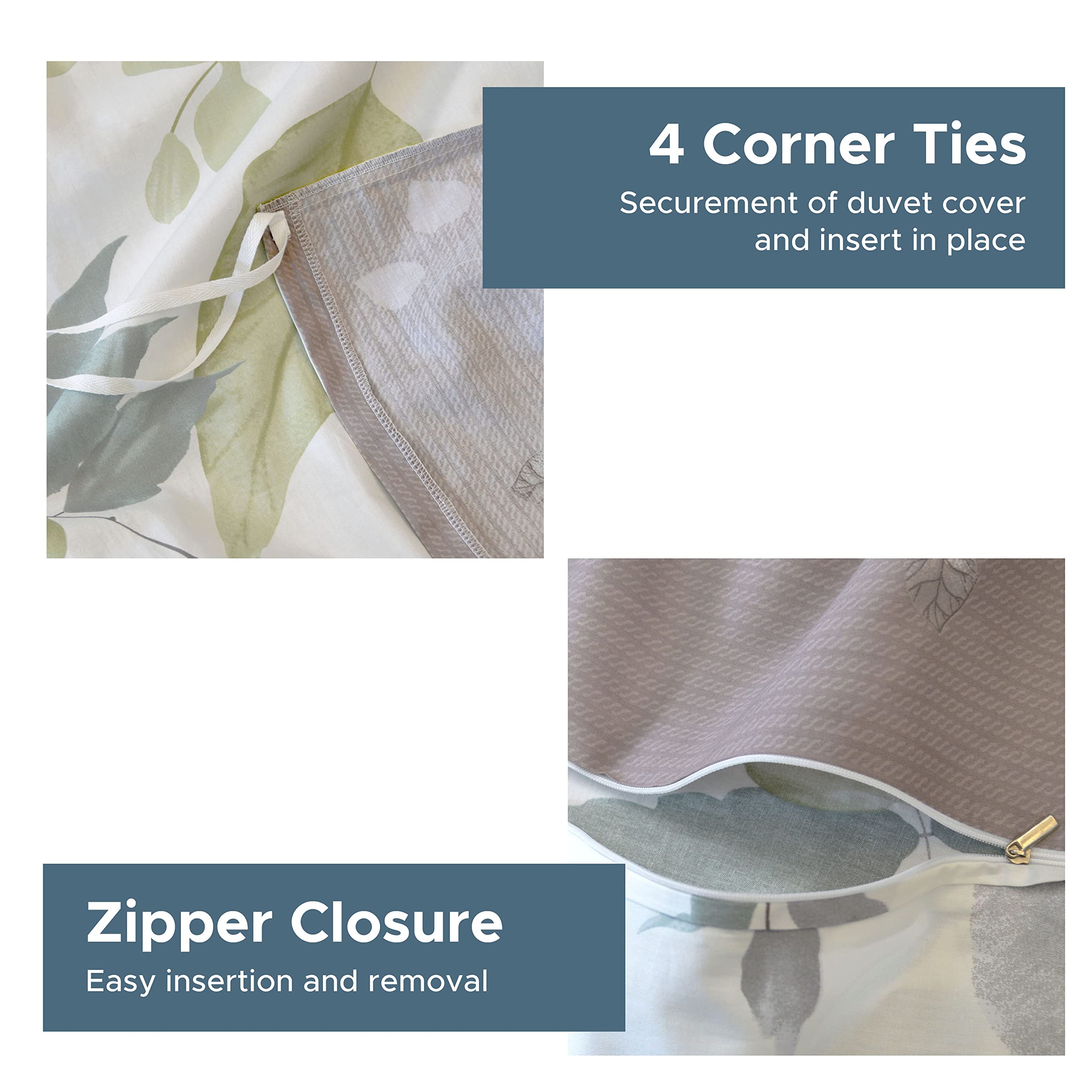Essina Super King Duvet Set, 3-Pcs Super King Size Duvet Cover Sets - Image 4