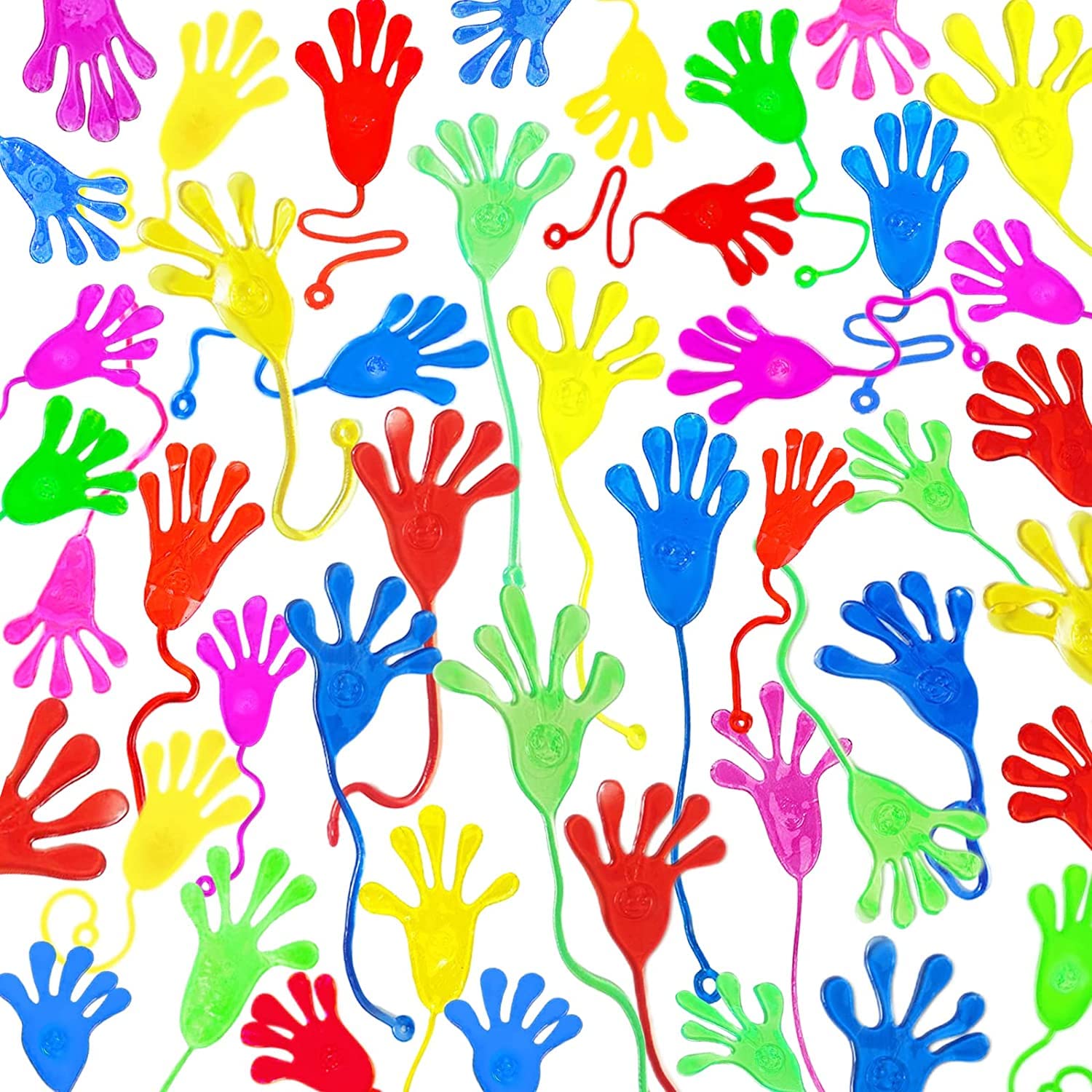 YLMKDE 50 Pcs Glitter Sticky Hands For Kids Class Exchange Gift Stretchy Treasure Box Toy Classroom Prize Student Toys Party Favor Birthday Gifts Supplies Goodie Bag Stuffer Boy Girl