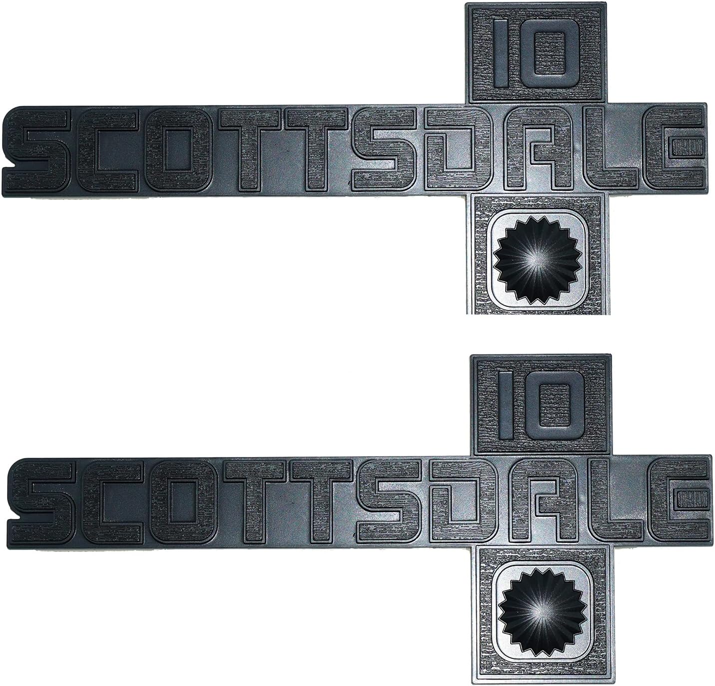 2Pc Set 81-88 Chevy Scottsdale 10 Emblem 3D Badge Nameplate Truck Square Body Front Fender 14051848 PR Pickup Trucks Replacement for Scottsdale (Silver)