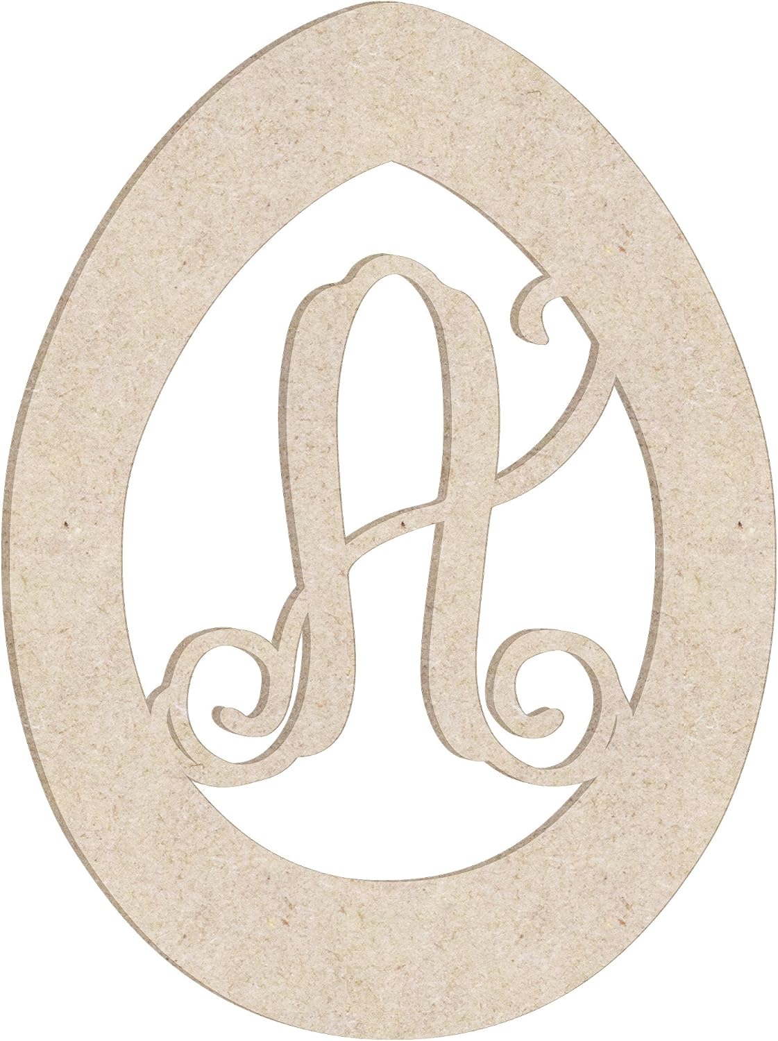 22" Easter Egg Monogram Letter Unfinished Wood Initial A (Sizes 12"-30")