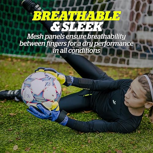 Miniatura 9 de Storelli Gladiator Contender Guantes de portero  Guantes de portero de fútbol con espinas de dedo  Protección mejorada para los dedos y las manos
