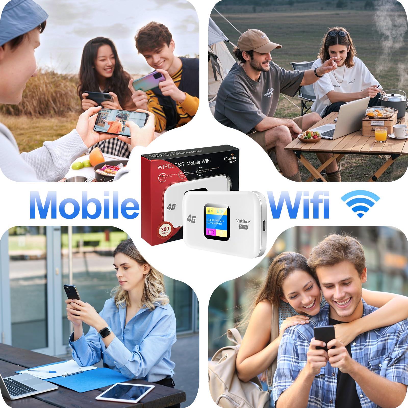4G LTE WiFi Router, Travel Router with SIM Card Slot, 150 Mbit/s Mobile WiFi Dongle Type-C, 2100mAh Battery, Pocket 4G Mobile Hotspot Connect 10 Devices for Caravan Travel Phone Computer Laptop — view 7