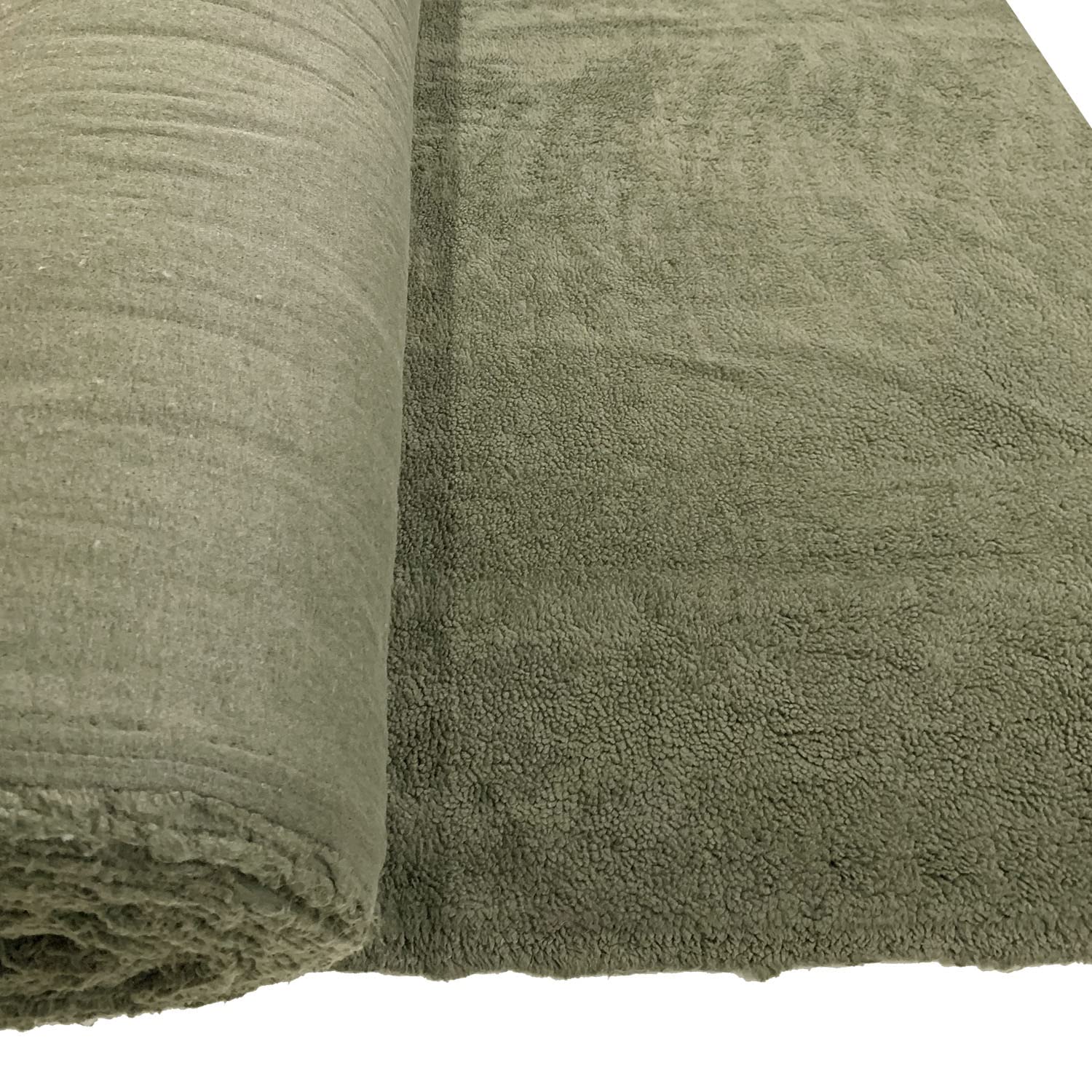 Eu Fabrics Olive - 1 Meter Sherpa Fleece Fabric - Supersoft Lamb Cuddle Fur Cloth - Soft Warm Cushion And Throw Faux Fur Covers - Thick Dressmaking Material Fabrics Per Metre (Olive - 1 Meter)