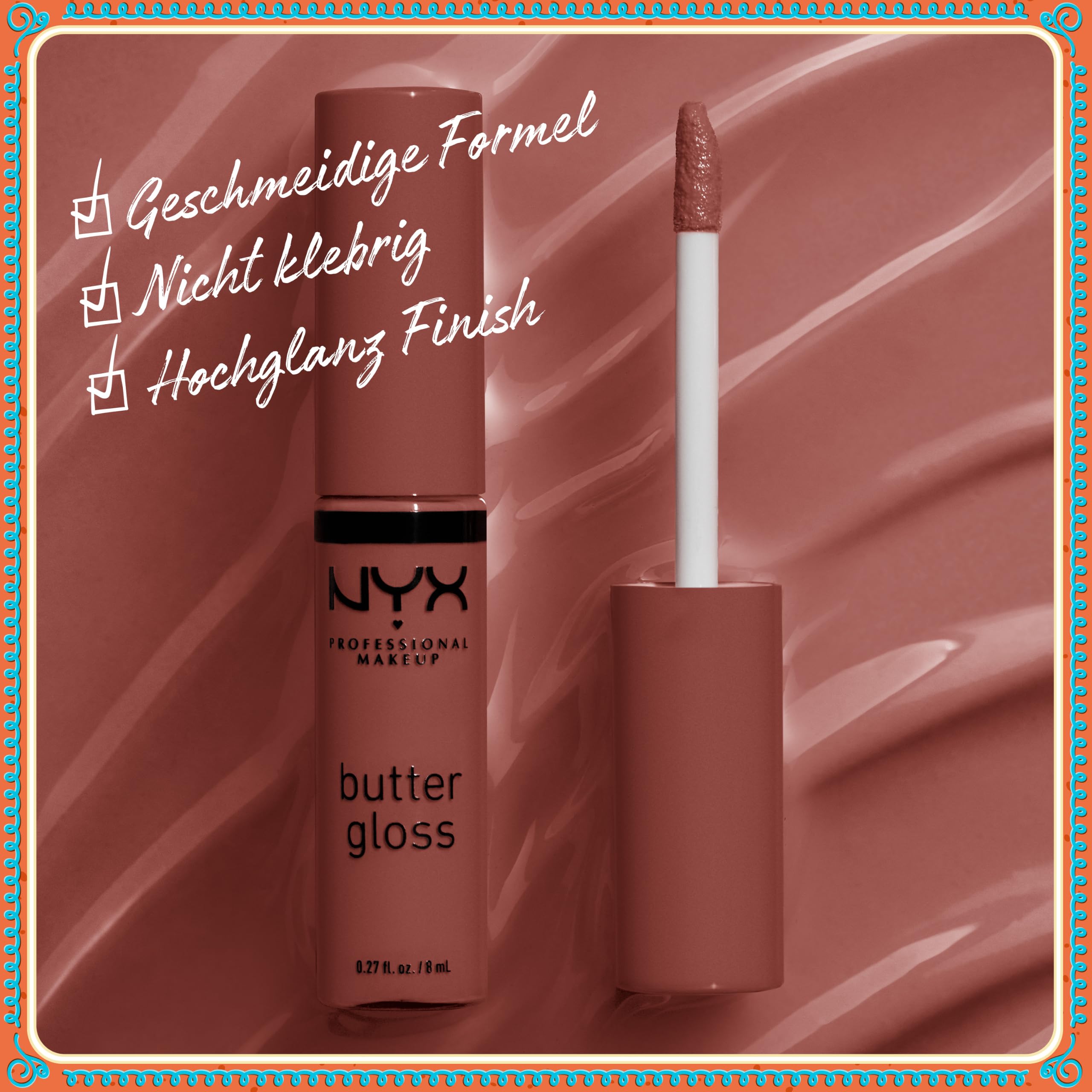 NYX Professional Makeup Butter Gloss Vault Lipglosse in Schneeflocken-Optik, Mit glänzendem Finish und nicht klebriger Formel, Butter Gloss Vault, 10 Stück