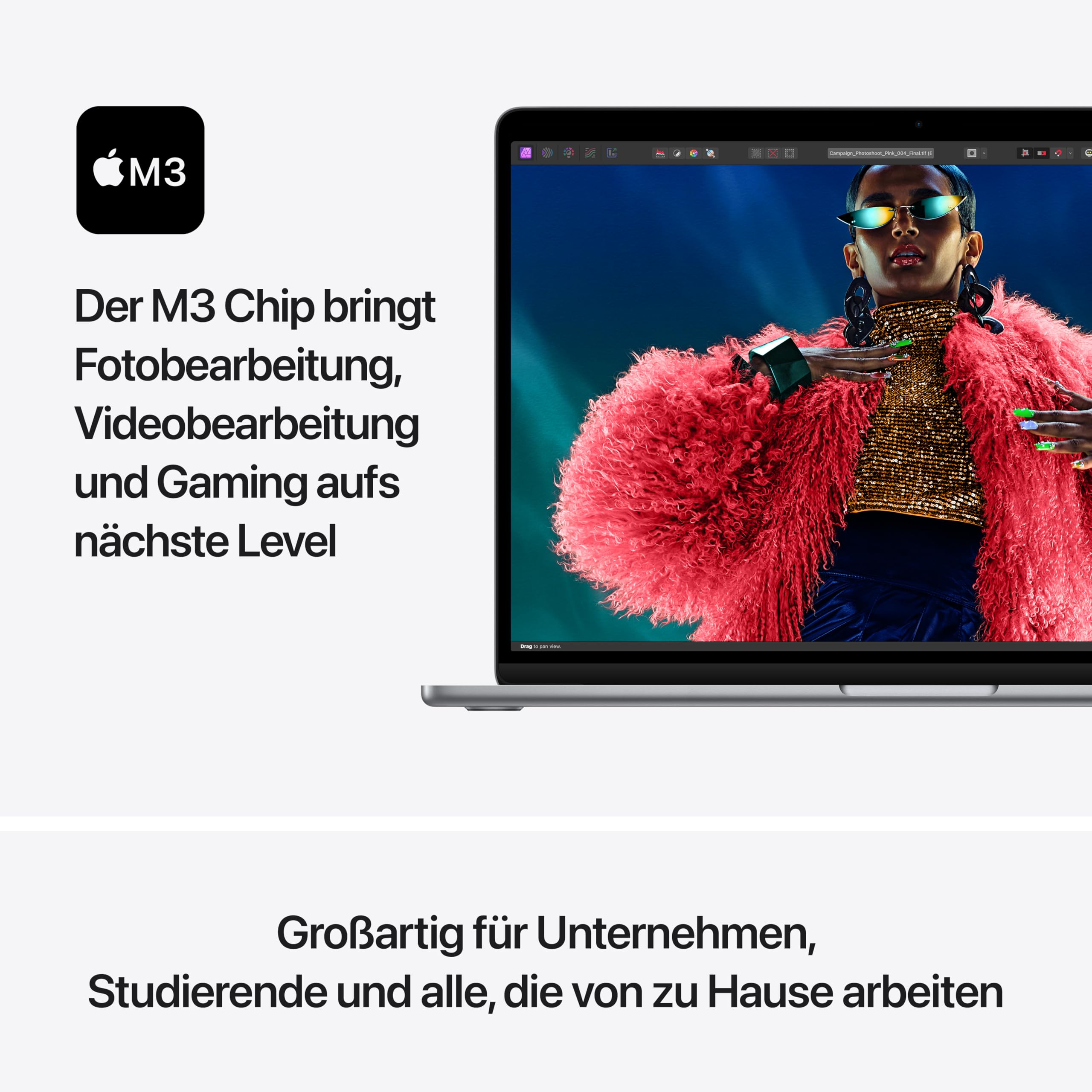 Apple 2024 15" MacBook Air Laptop mit M3 Chip: 15,3" Liquid Retina Display, 8 GB gemeinsamer Arbeitsspeicher, 256 GB SSD Speicher, beleuchtete Tastatur, 1080p FaceTime HD Kamera, Touch ID, Space Grau - 4