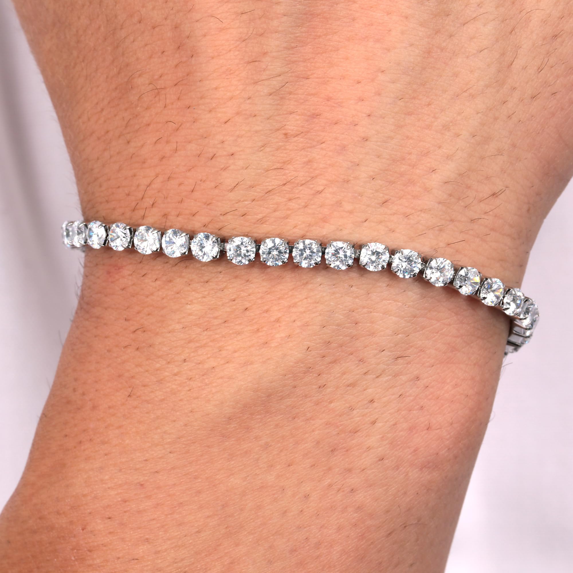 SECTOR Bracciale Polseira, Tennis, AÇO Prate. E Cristal Prate,22 CM SANN46 Marca