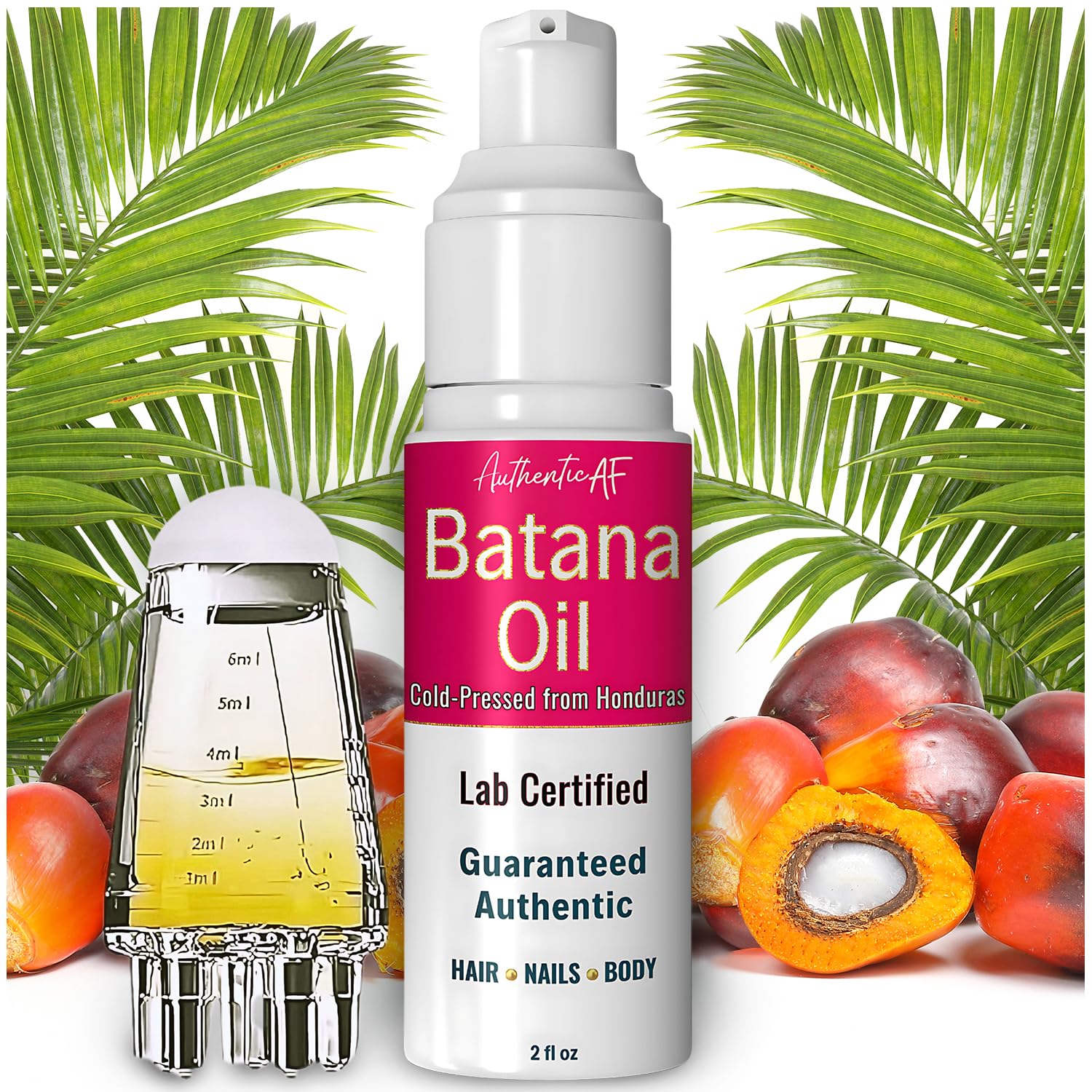 Raw Batana Oil for Hair Growth with Scalp Applicator – 100% Pure Honduran aceite de batana, Cold-Pressed & Unrefined – Hair Thickening Oil for Stronger Roots, Less Shedding & Fast Regrowth – 2oz