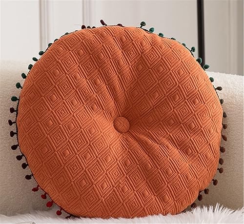 Cojín redondo de bola redonda Almohada de sofá Cojín de piso (naranja, 15.7in40cm)
