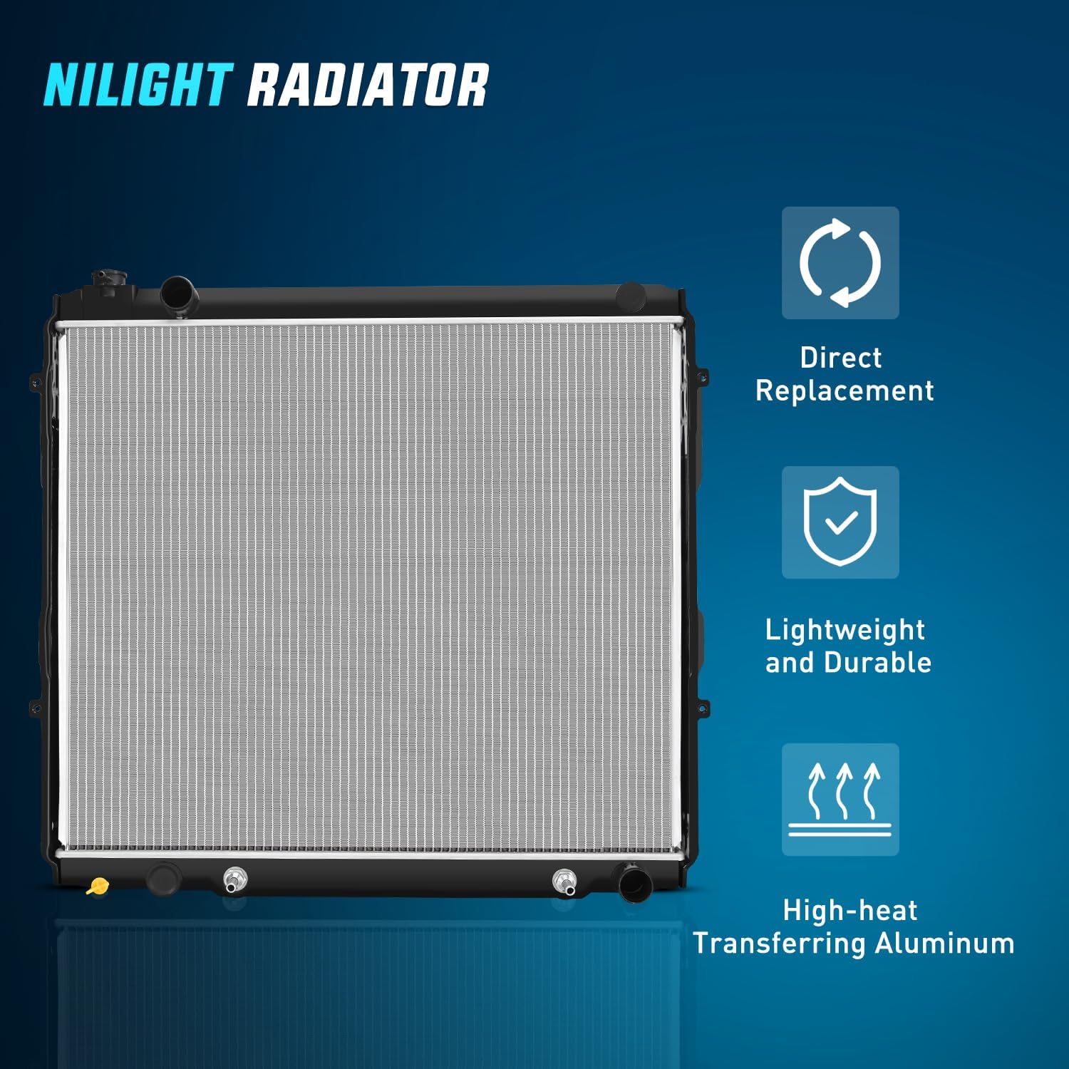 Nilight Radiator for Toyota Tundra 4.7L V8 2004 2005 2006, Sequoia 2001 2002 2003 2004 2005 2006 2007