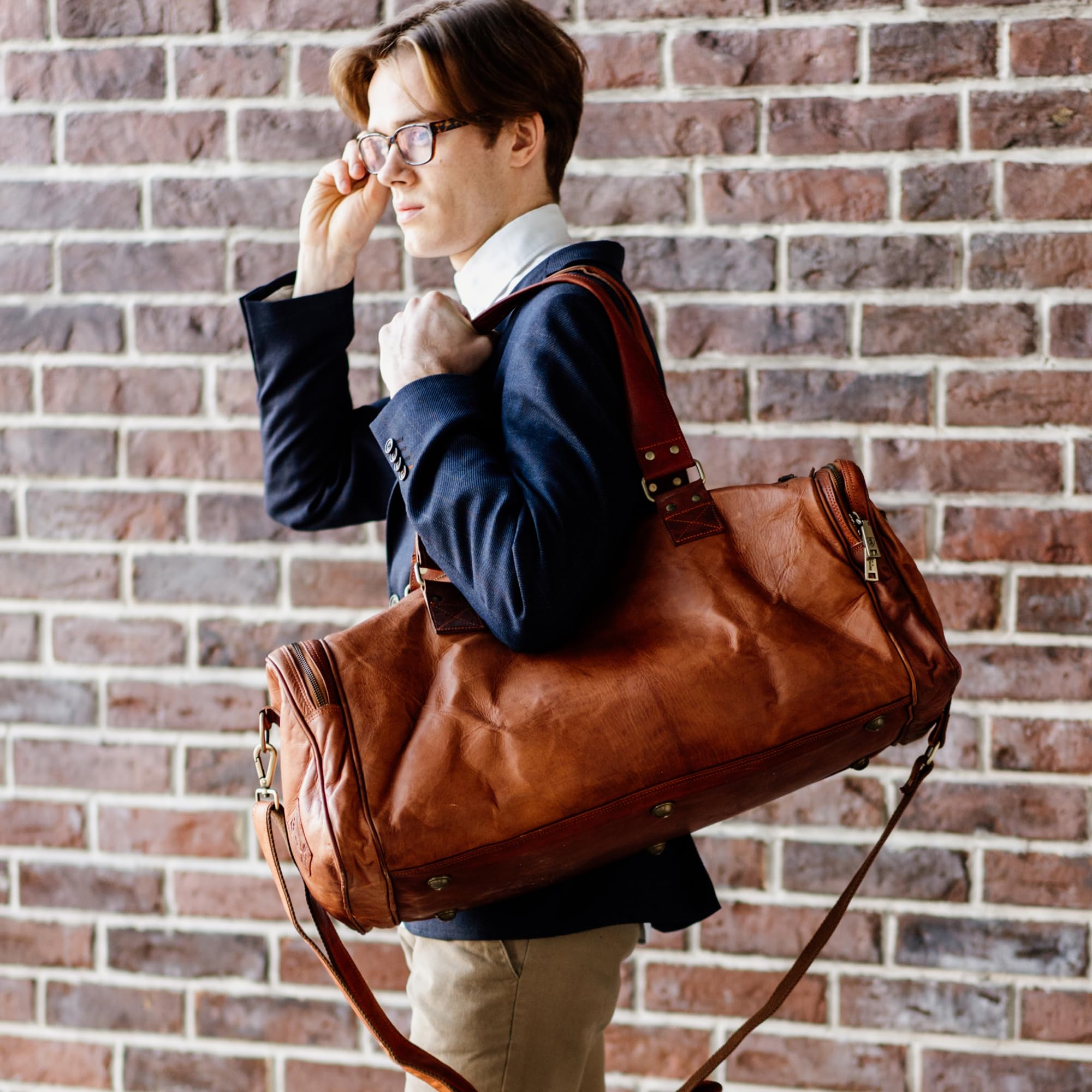 Berliner Bags Vintage Reisetasche Bergen Leder Weekender Damen Herren