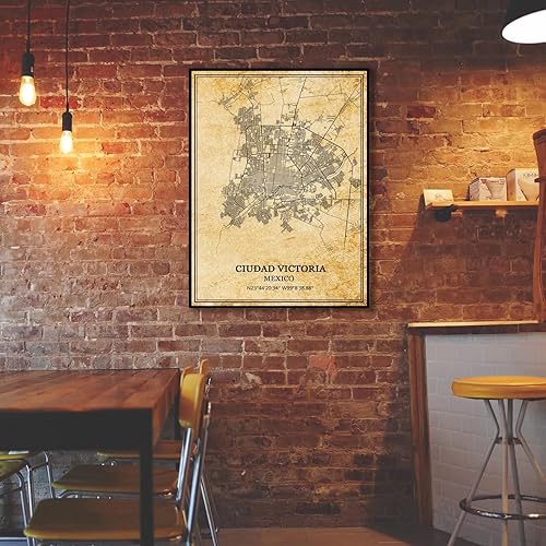 Miniatura 28 de TANOKCRS Acapulco - Póster de mapa vintage de México, arte de pared, diseño de mapa de carretera de la ciudad, regalo de recuerdo de viaje