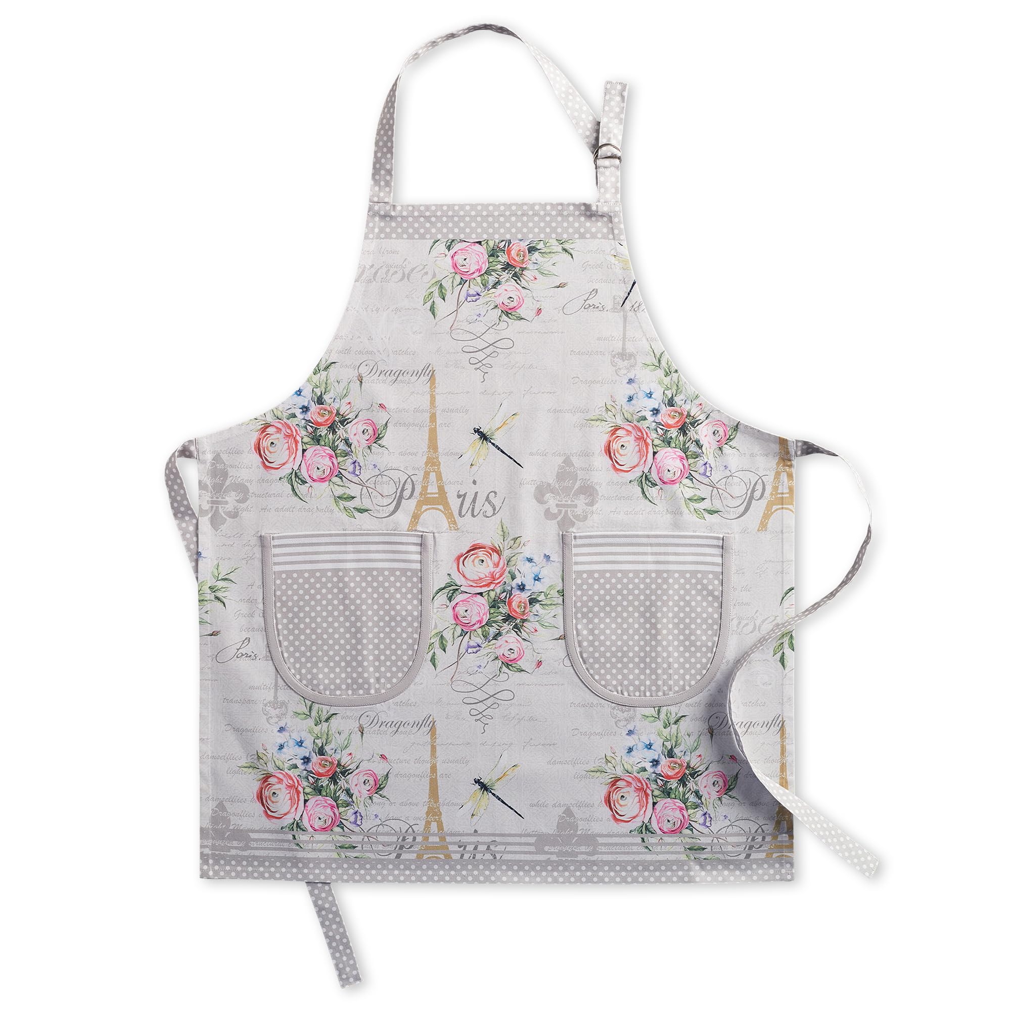 Maison d' Hermine Schürze, 100% Baumwolle, 1 Stück, verstellbarer Nackenriemen, Schürze mit Mitteltasche und langen Bändern für Damen, Herren, Koch