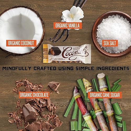 Miniatura 9 de Cocomels cubiertos de chocolate, caramelo de leche de coco, orgánico, hecho sin lácteos (sal marina, paquete de 15), 1 onza cada uno