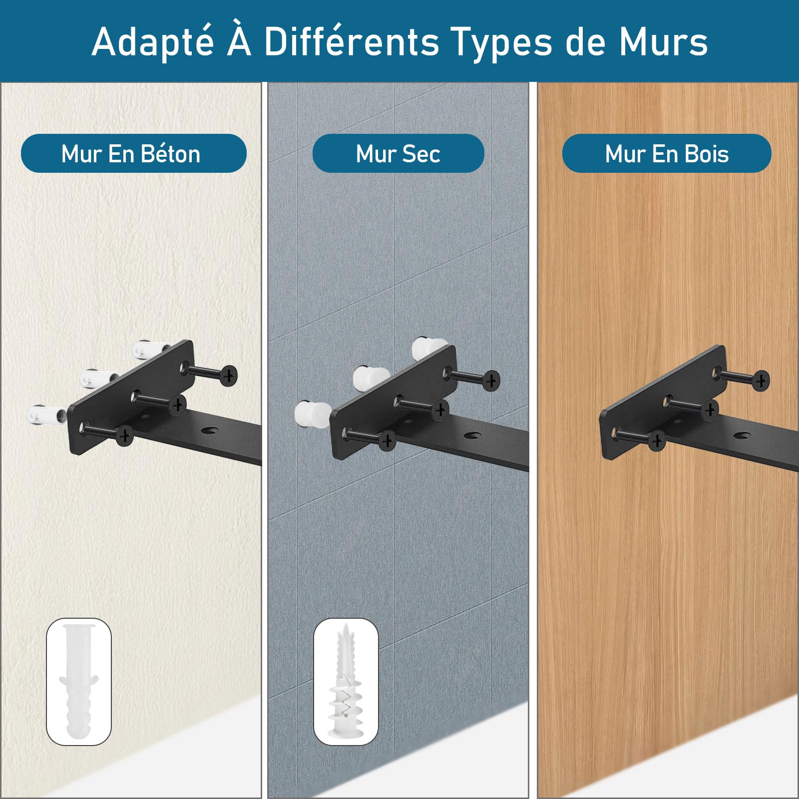 6 Pièces Equerre Etagere Murale, Equerre Etagere Murale Métal en Fer | 5 mm D'épaisseur, Supports D'étagère En Bois pour Étagères Ouvertes de Bricolage (Noir, 15 cm)