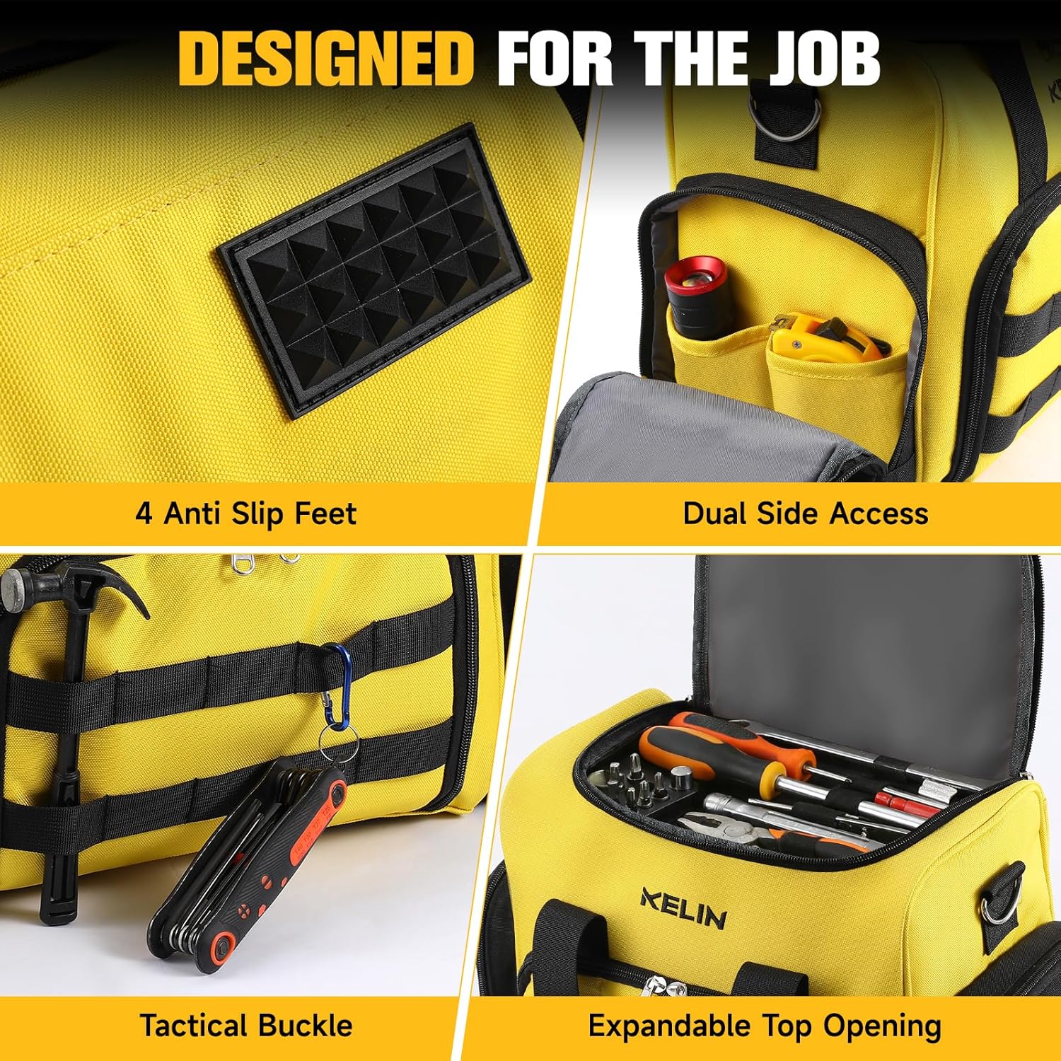 KELIN Tool Bag Box Organizer, Wrench Organizer, Toolbox, Tool Bags for Men Storage, Electrician Tool Bag, Caja De Herramientas, Birthday Gifts for Him Dad, Gadgets for Men, Father's Day Gift Ideas