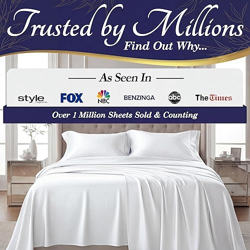 Miniatura 4 de DECOLURE 100% Viscosa Derivada de Bambú Sábanas Tamaño King - Juego de 4 Piezas de Lujo con Enfriamiento Natural, Juego de Cama Ultra Suave -