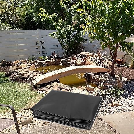 Image Durable HDEP Pond Liner, 10 x 8ft PVC Soft Pond Skins Black Heavy Duty Fish Pond Liners Protection for Fish Ponds, Streams Fountains and Water Garden, 10 x 23ft Impermeable Film 20 x 30ft ( Size : 20m