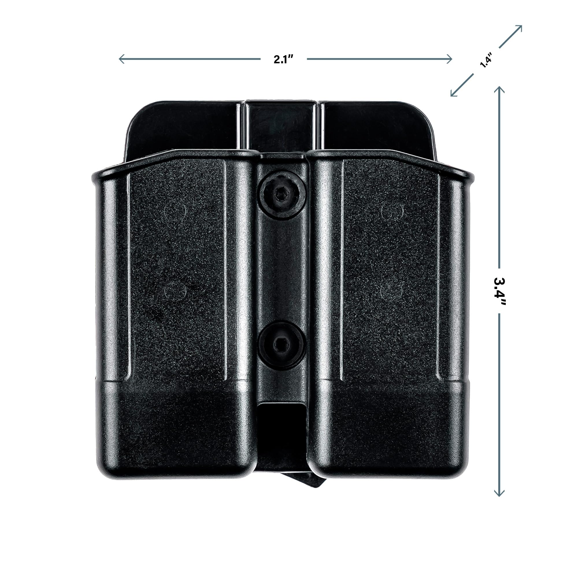 Hero’s Pride Edge OWB Double Pistol Magazine Case - Universal Fit with Rotating Belt Adapter - Single or Double Stack 9mm or .40 Magazines - Glock, Sig, S&W, & FN Compatible - Injection Molded Polymer