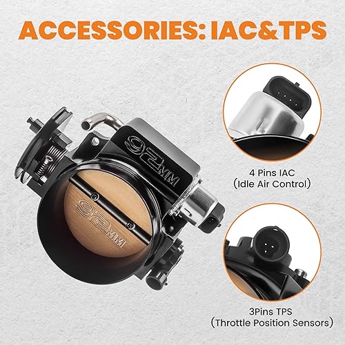 Miniatura 5 de maXpeedingrods Cuerpo del acelerador de 3.622 in para LSX LS1 LS2 LS3 LS6 LS7 para GM Gen III con TPS IAC 4 Bolt