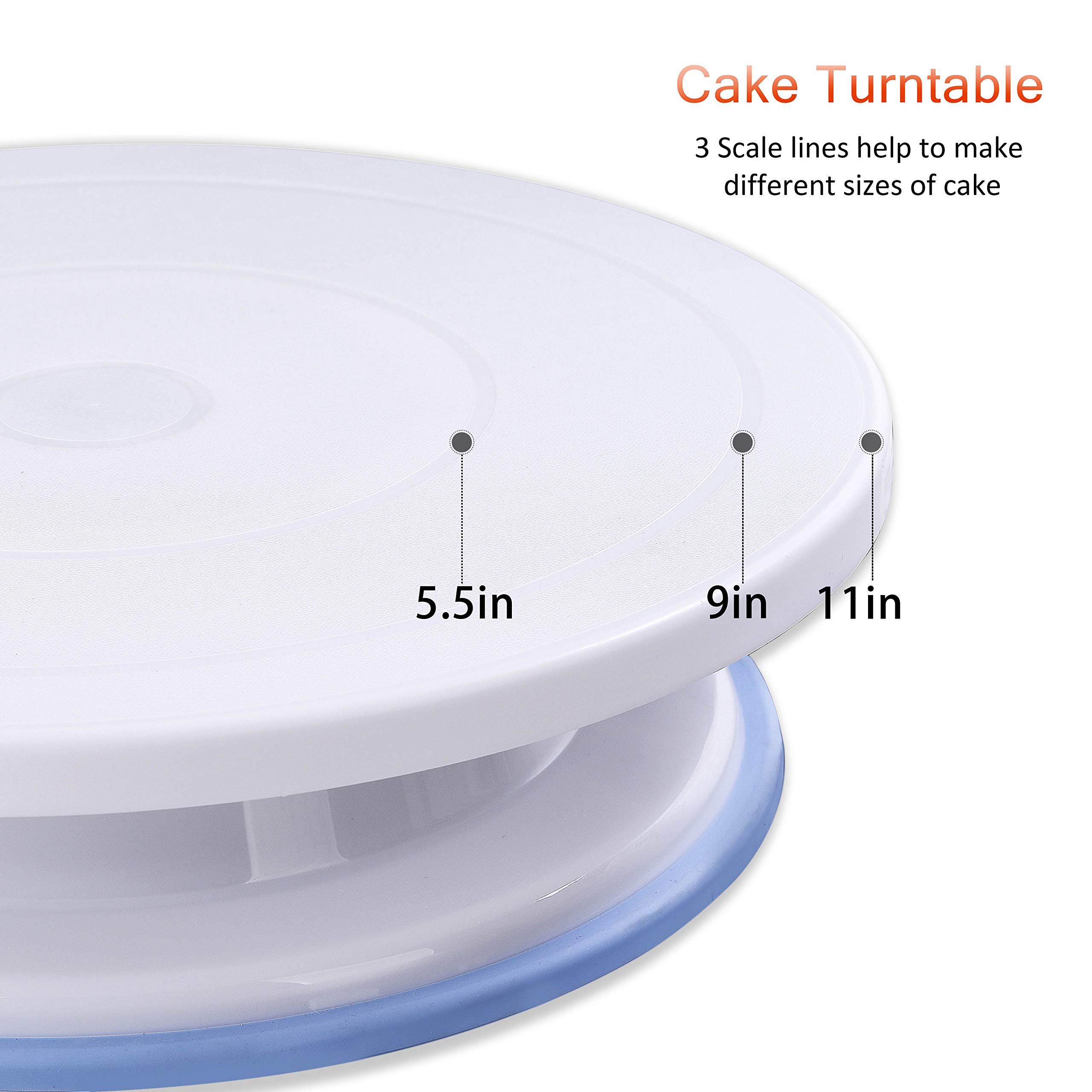 Decorazione Per La Torta Piatto Girevole Con 2 Set Di Coltelli E 4 Glassa Liscia Torte Crostate, 28 Cm