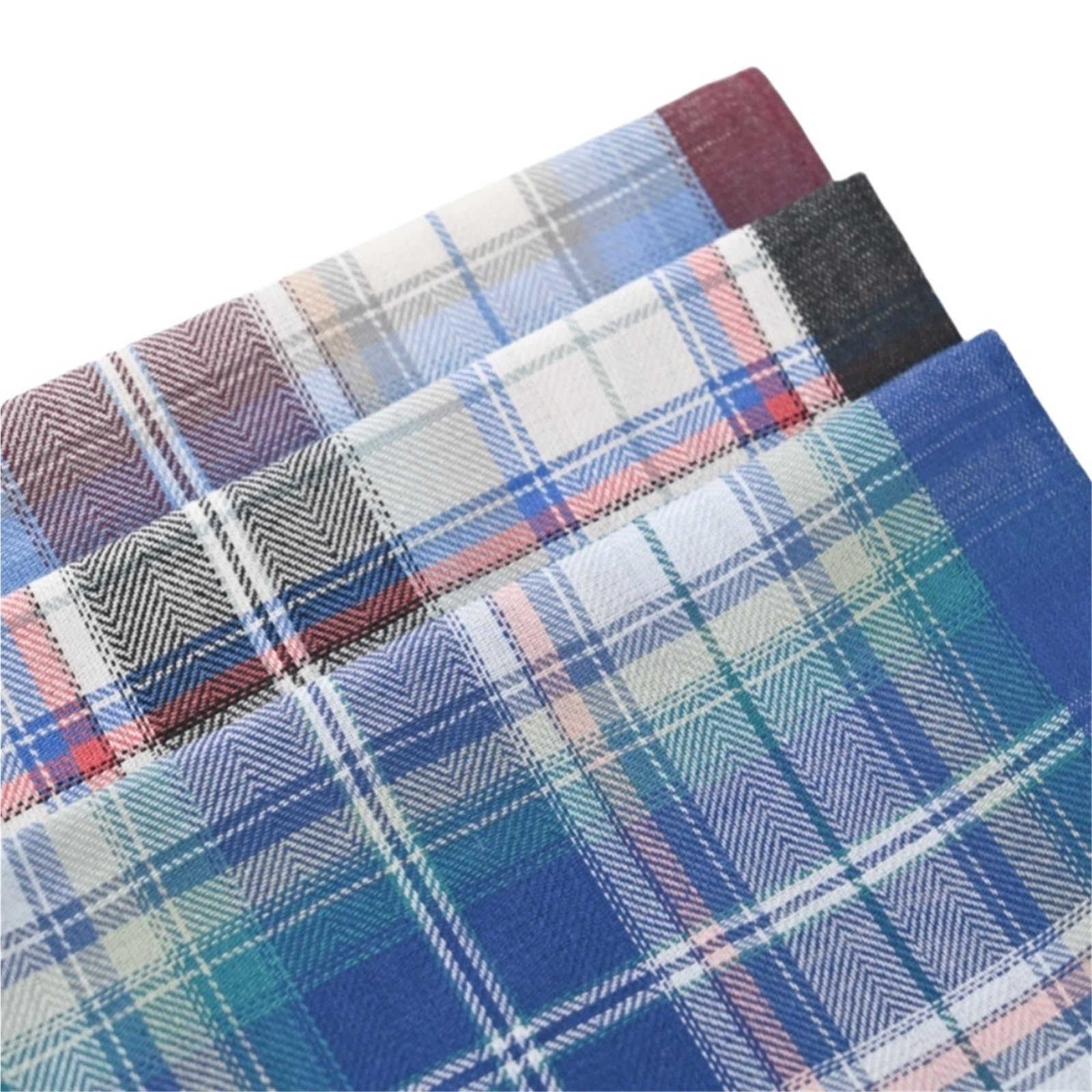 3/6 STÜCKE Dünne Baumwolle Plaid herren Taschentuch Weiche Tasche Handtuch for Anzug 43cm/16,9 in Größe Stofftaschentücher(6pcs)