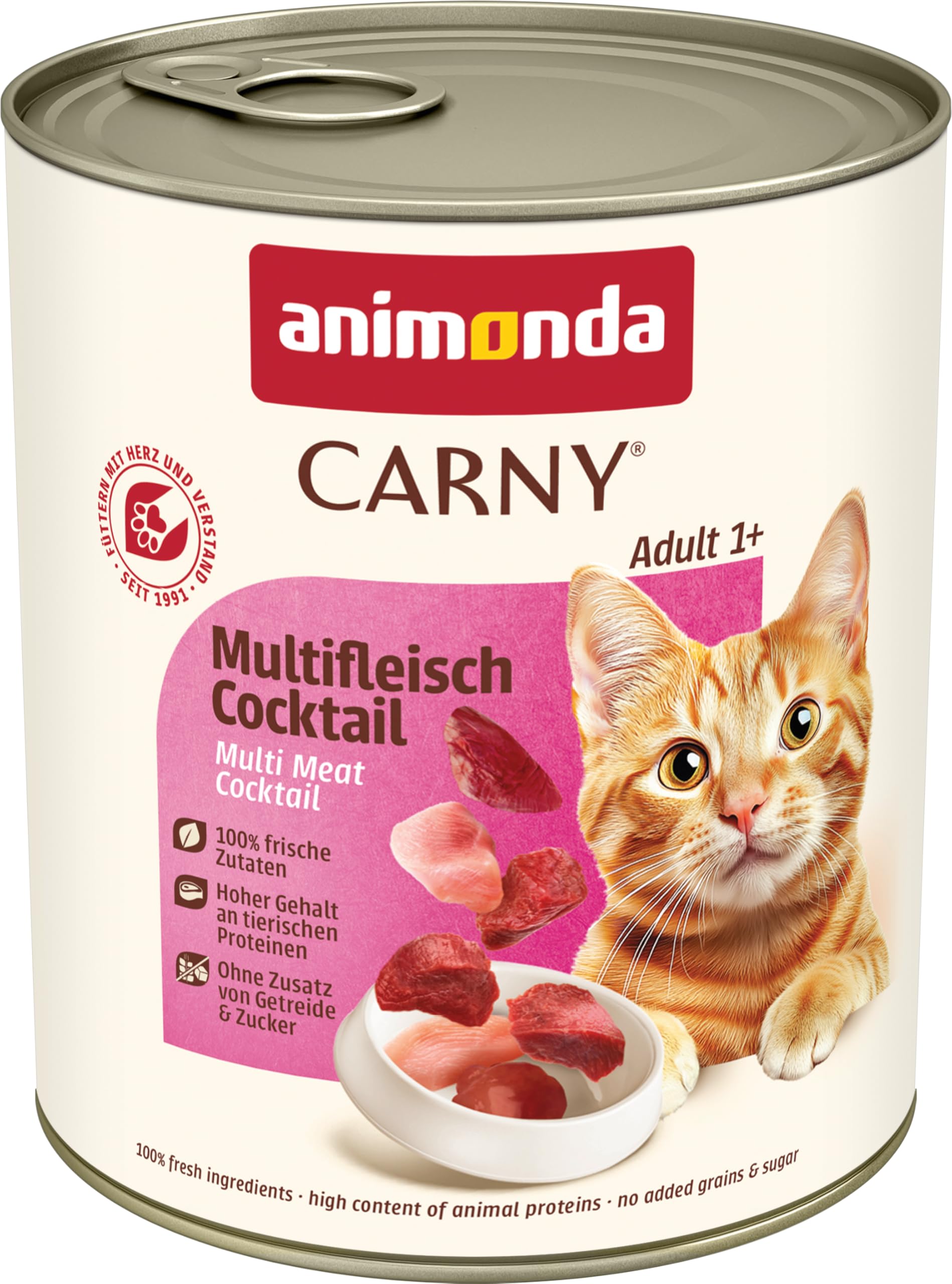 animonda Carny Adult cat food, wet food for adult cats, multi meat cocktail, 6 x 800g