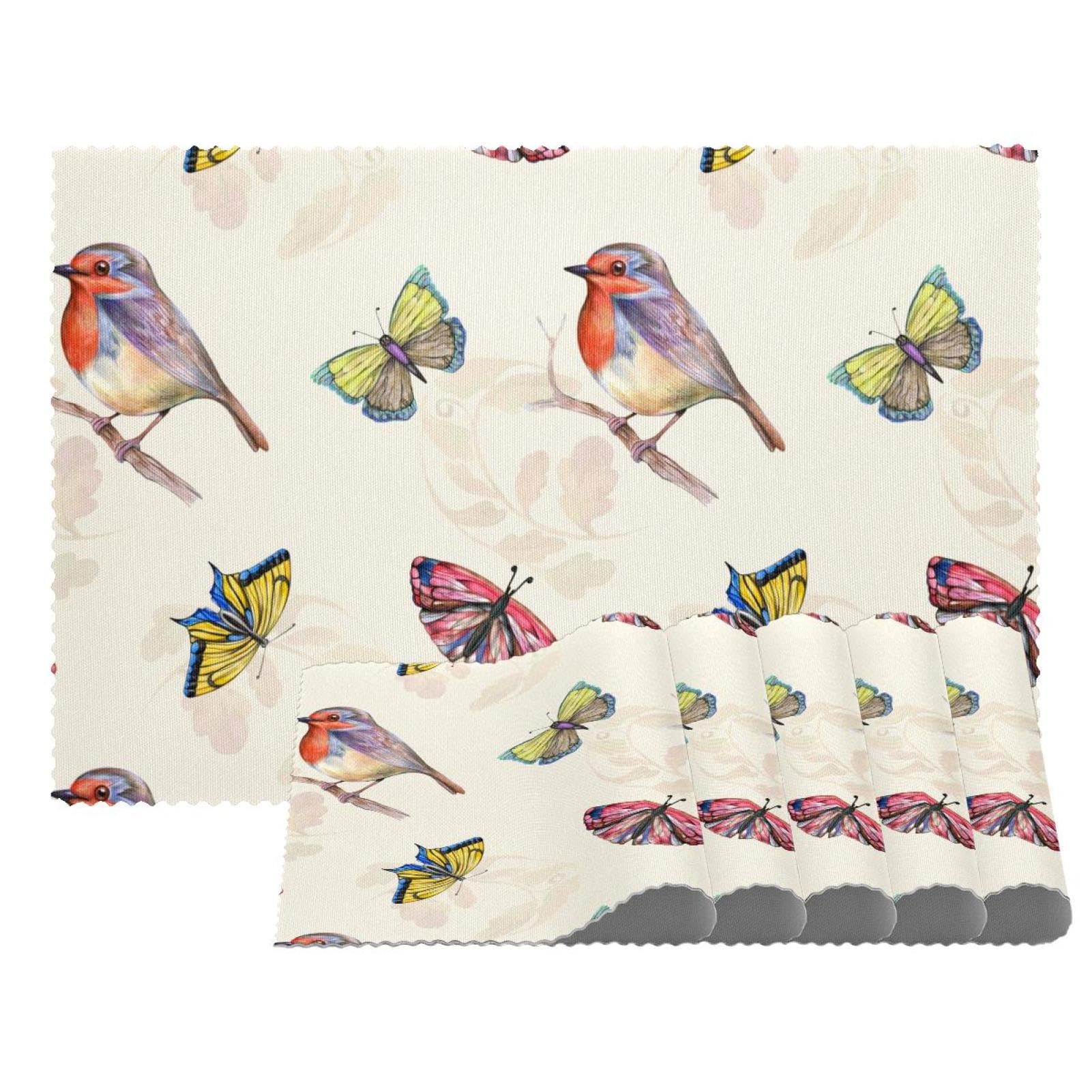 Sets de table aquarelle papillon lot de 6 lavables pour salle à manger 31x46 cm