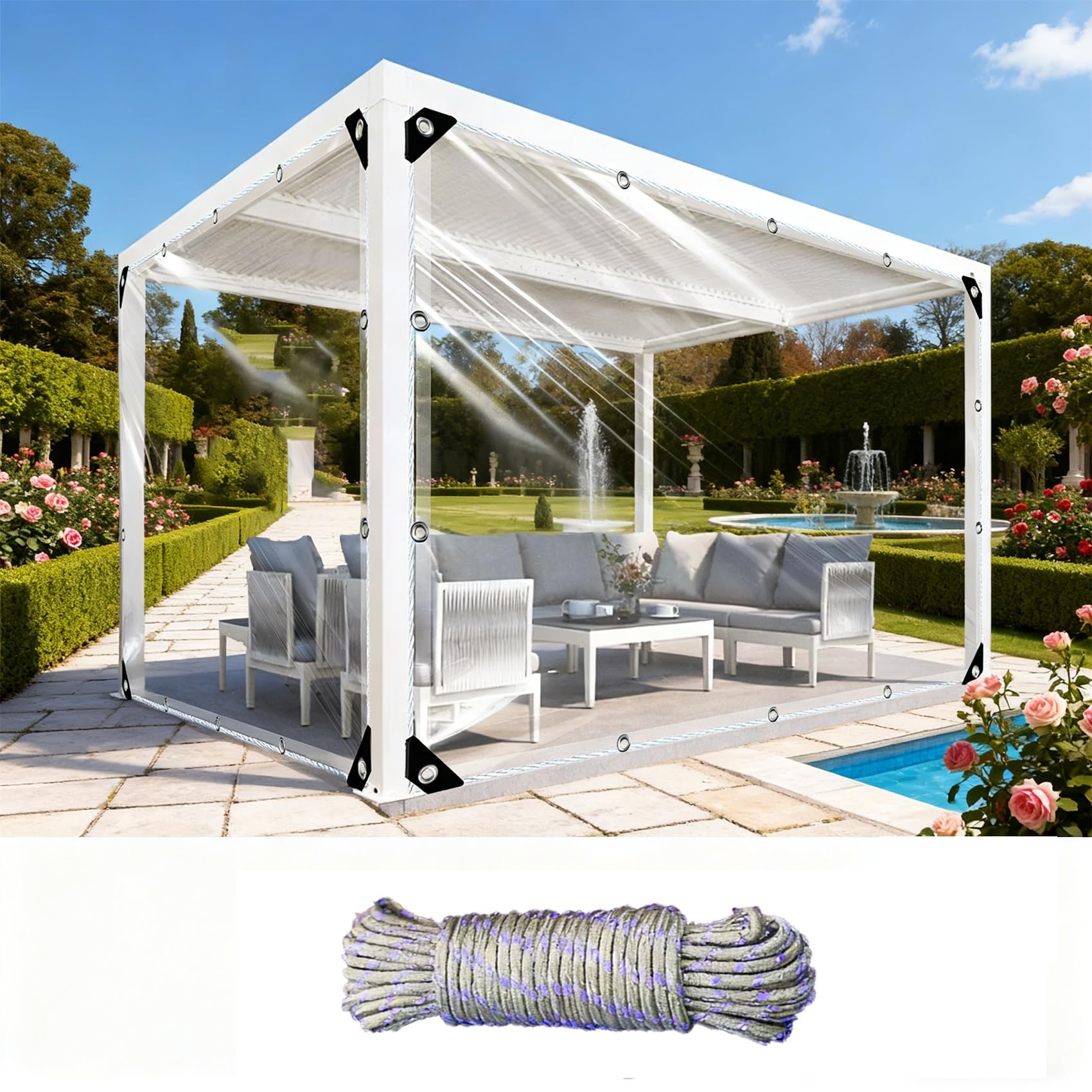 Lonas impermeables exterior para proteger plantas de terraza y cultivos en maceta