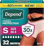 Culottes d'Incontinence Depend FIT-FLEX pour Femmes, Absorbance Maximale, L, Rose, 28 Compte