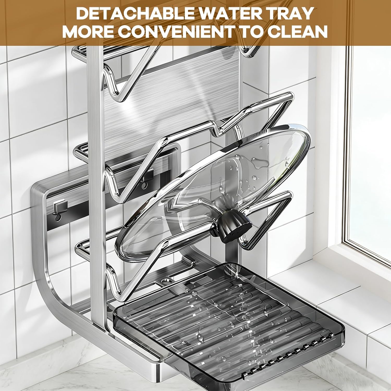 Kitchen Pot Lid Storage Rack, Multifunctional Pot Lid Organizer Rack, Lid Holder While Cooking, Lid And Spoon Rest, Thickened Carbon Steel Material (style4)