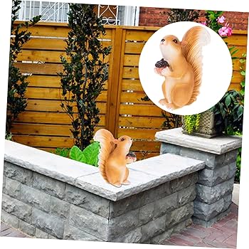 Amazon.co.jp: 1 セット 小さなリスの彫刻 木登り リスの飾り