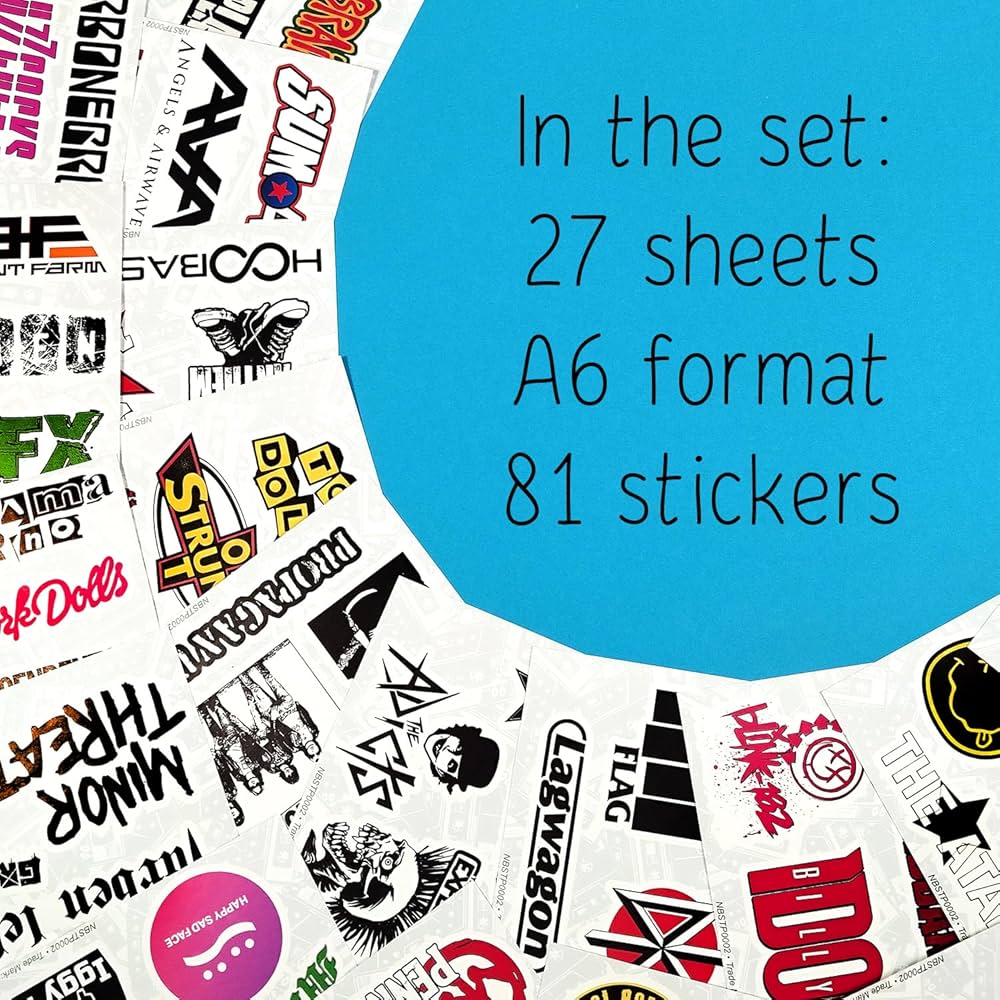 Amazon.com: BulbaCraft 81Pcs Large Punk Stickers, Punk Rock