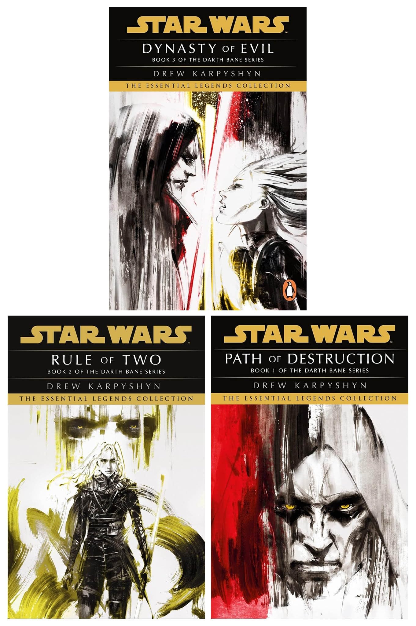 Star Wars Legend: The Darth Bane Series 3 Books Collection Set (Path of Destruction, Rule of Two & Dynasty of Evil)