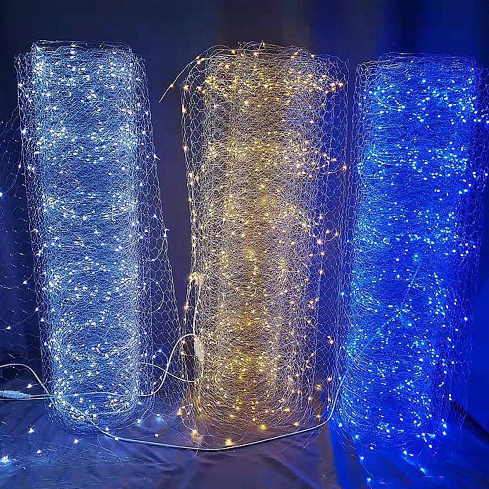 Guirlande lumineuse grillage métallique 50m blanc chaud - 8