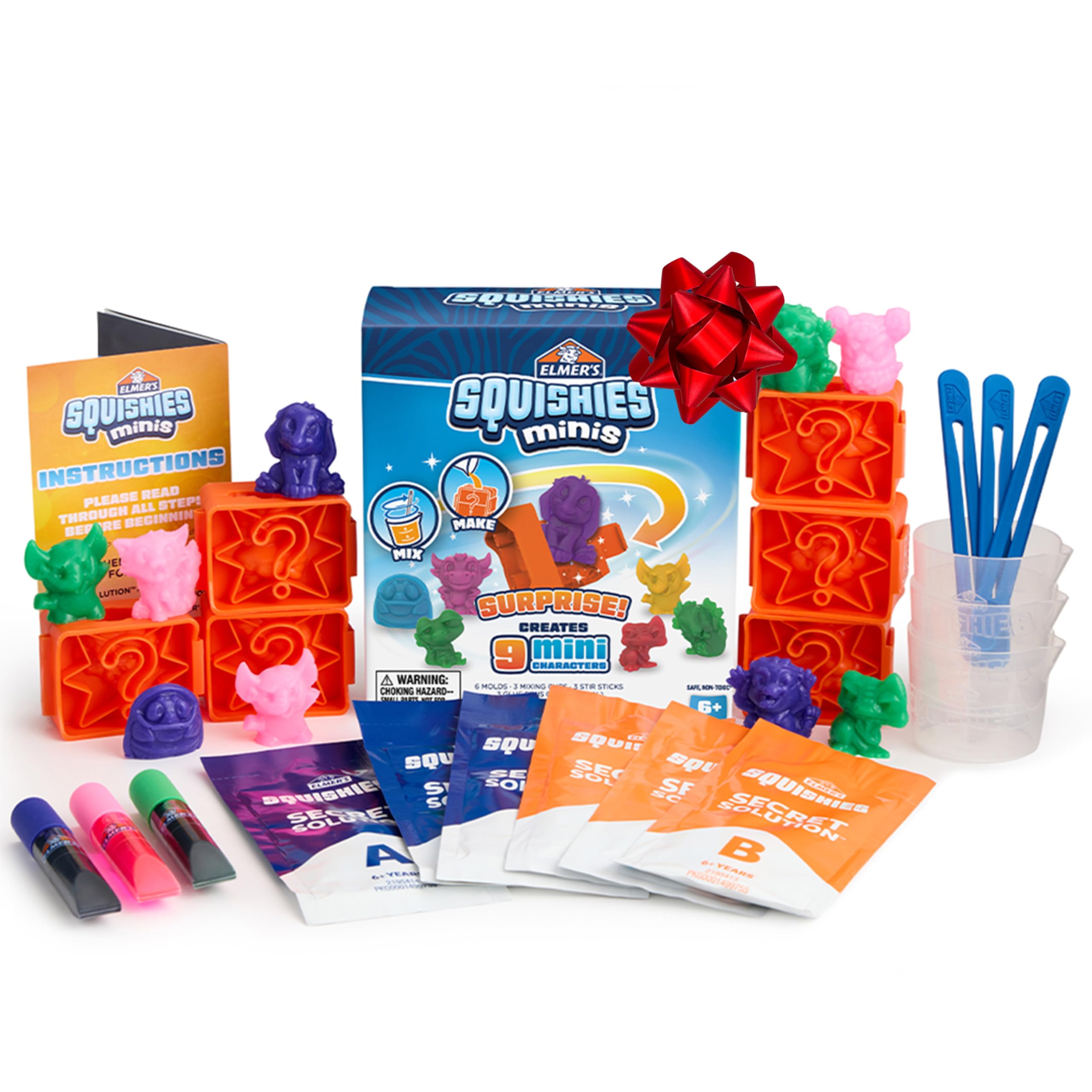 Elmer's Squishies Minis Make Your Own Squishies Kit, Creates 9 Characters, DIY Activity - Perfect for Stress Relief and Sensory Play