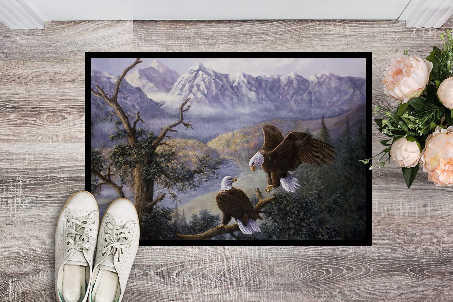 Caroline Treasures Eagles by Daphne Baxter - Tappetino per interni ed esterni, 24 x 36 cm, BDBA0153JMAT, multicolore