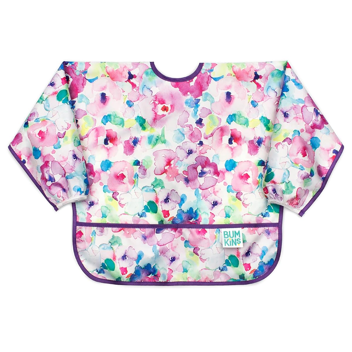 Bumkins Sleeved Bib Baby Bib, Toddler Bib, Smock, Waterproof Fabric, Fits Ages