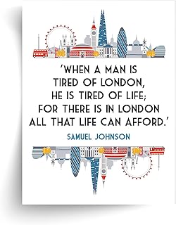 Samuel Johnson - Tired of London Tired of Life Quote - Unframed Print